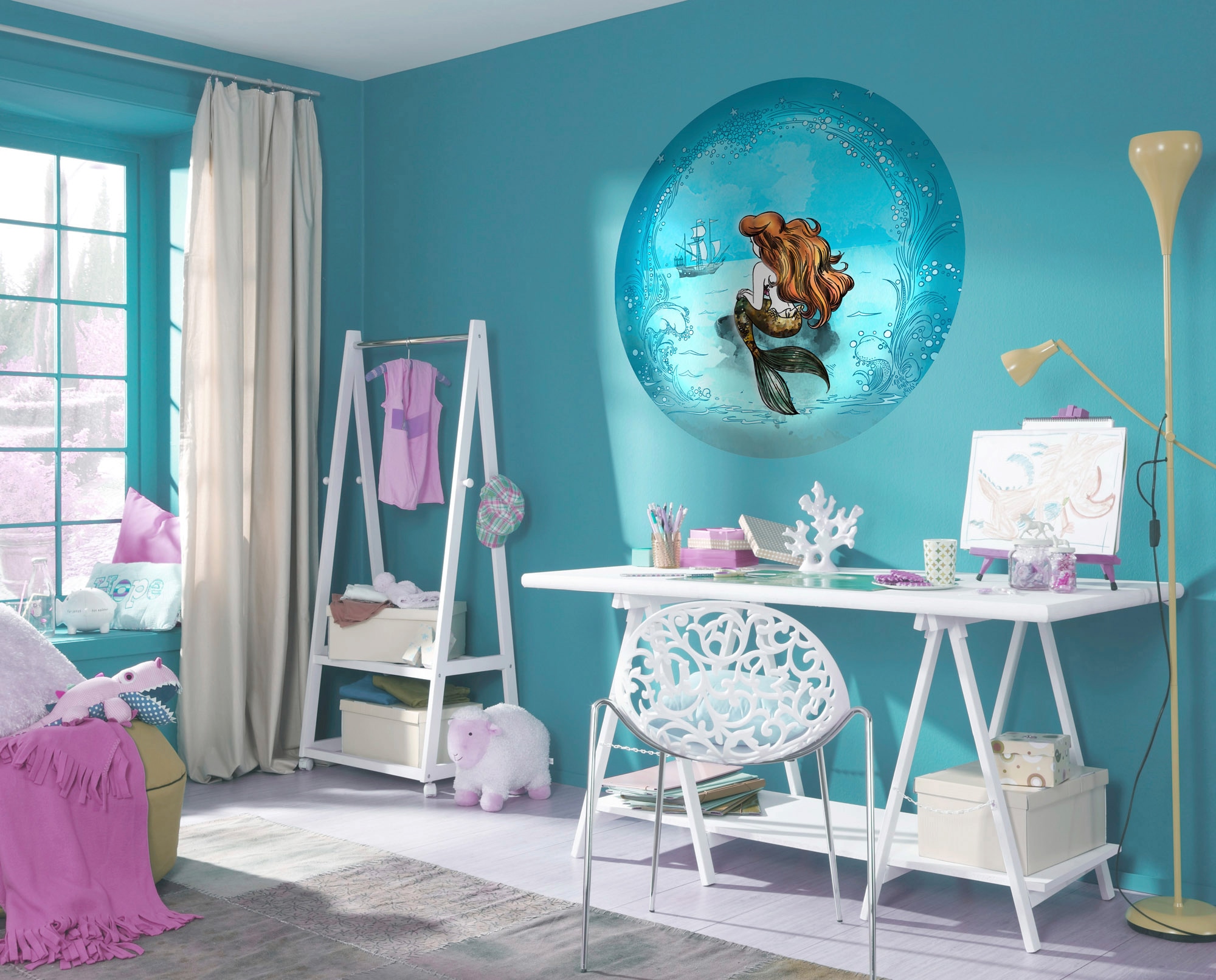 Komar Fototapete »Vlies selbstklebend - Ariel Dreaming - Größe 125 x 125 cm«, bedruckt, Kinderzimmer