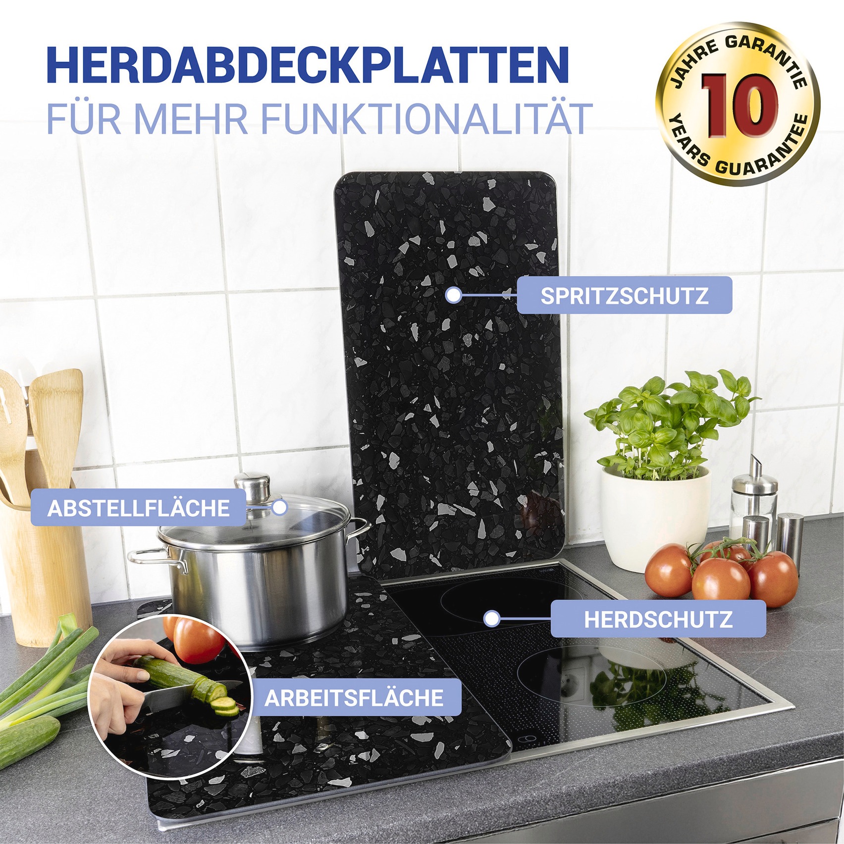 WENKO Herd-Abdeckplatte »Universal Modell Terrazzo« Herdabdeckung für alle günstig online kaufen