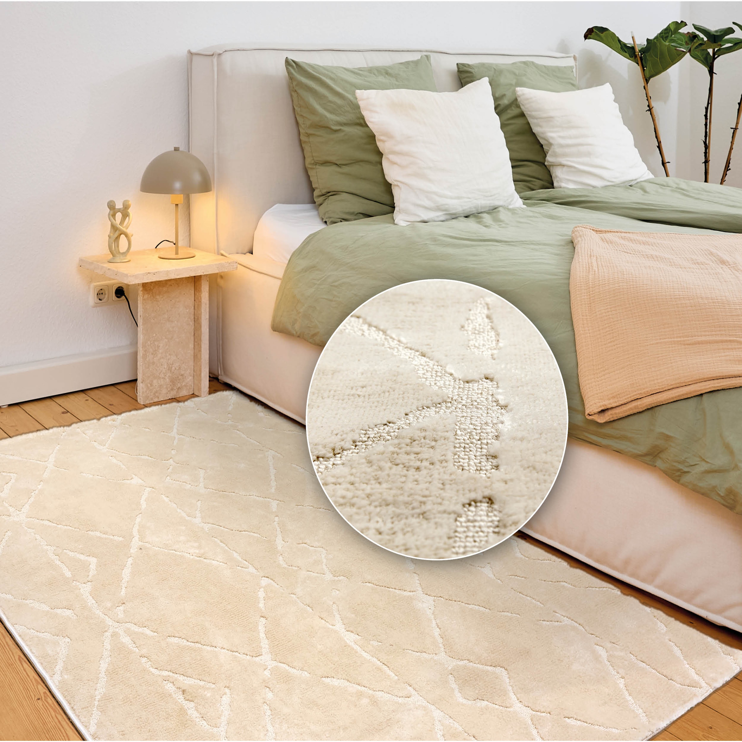 ASTRA Teppich »Lou 252«, rechteckig, 10 mm Höhe, Hoch Tief Struktur, Kurzflor, Wohnzimmer, Schlafzimmer