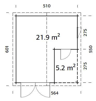 Palmako Garage »Roger«, BxTxH: 564x601x321 cm, mit Anbau und Holztor, hellbraun