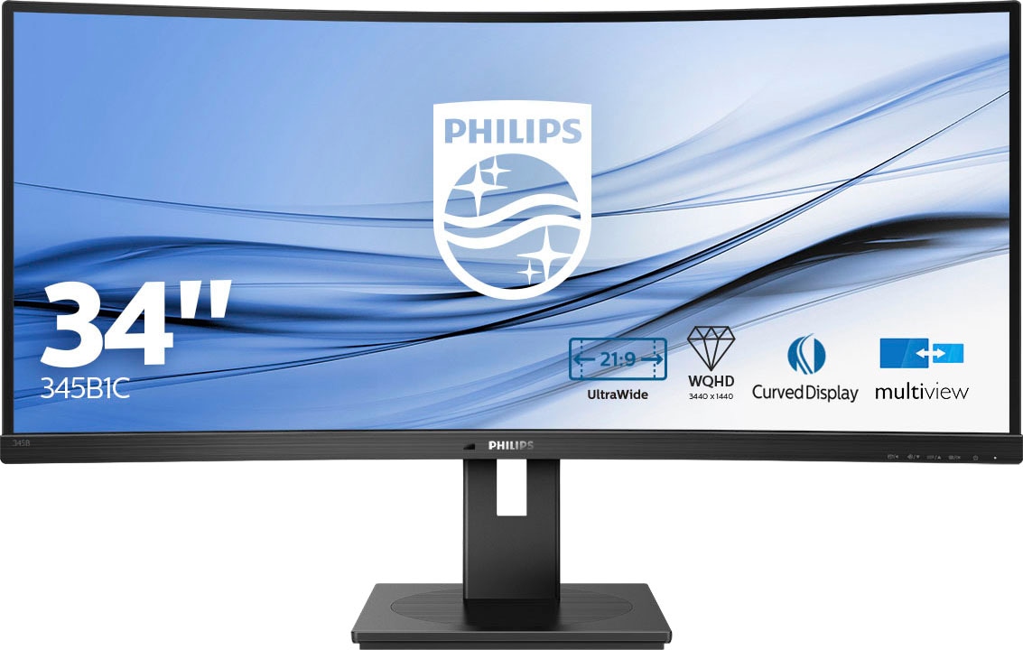 Philips Curved-LED-Monitor »345B1C/00«, 86,36 cm/34 Zoll, 3440 x 1440 px, WQHD, 4 ms Reaktionszeit, 100 Hz