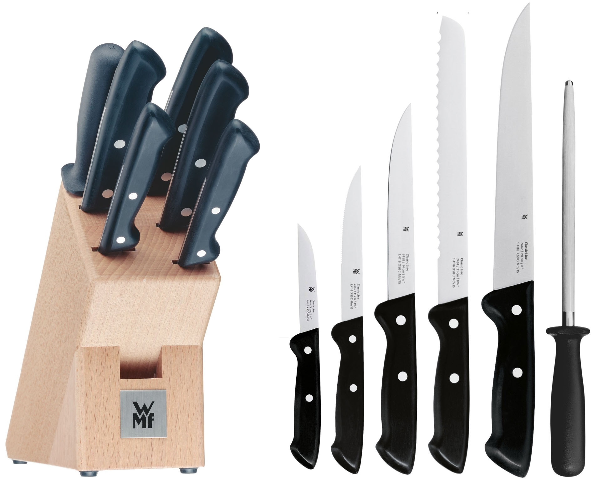 WMF Messerblock »Classic Line« 7 Stk. Messerklingen aus Spezialklingenstahl günstig online kaufen