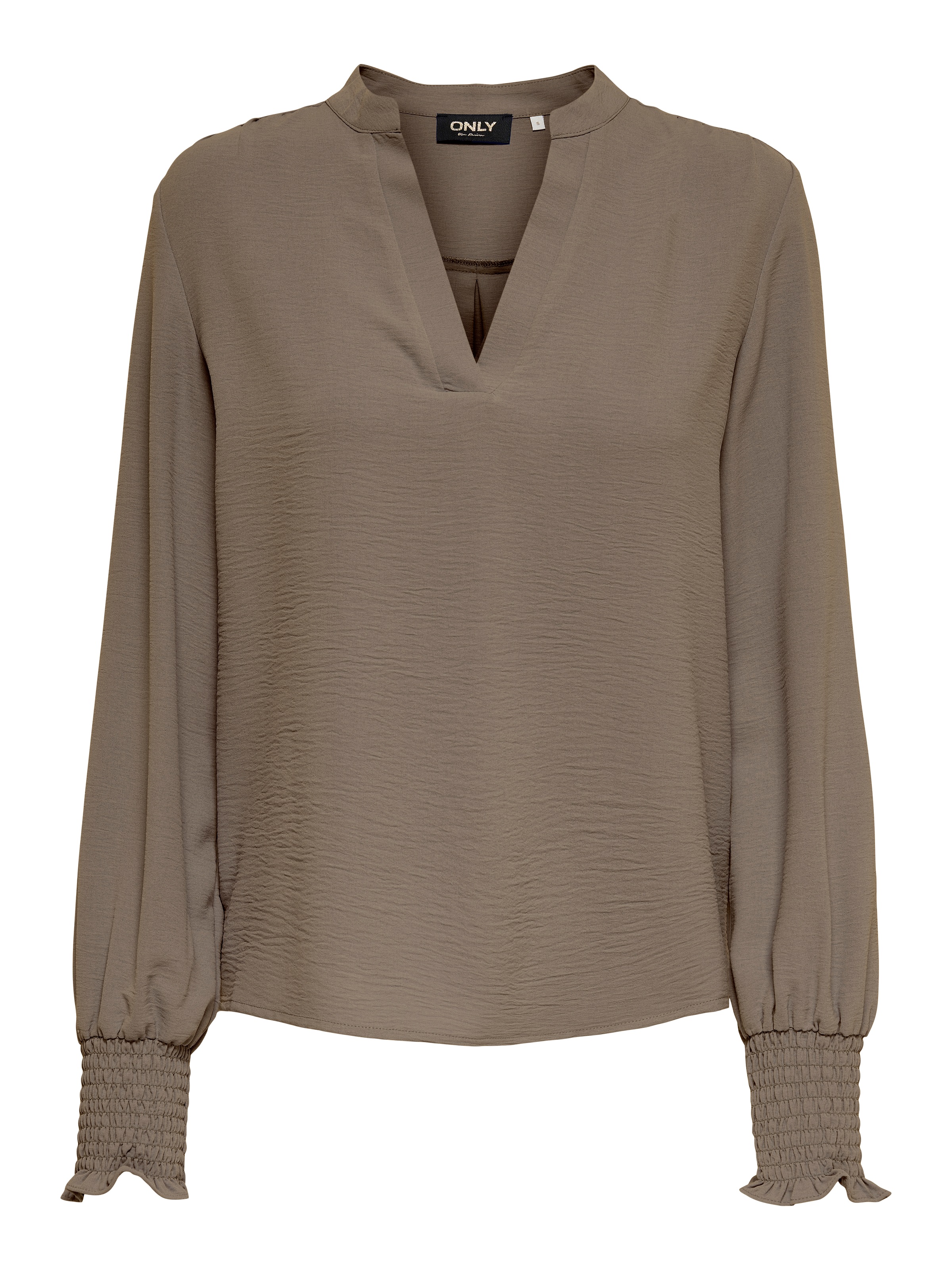 ONLY Blusenshirt »ONLMETTE V-NECK LS SMOCK TOP NOOS WVN«
