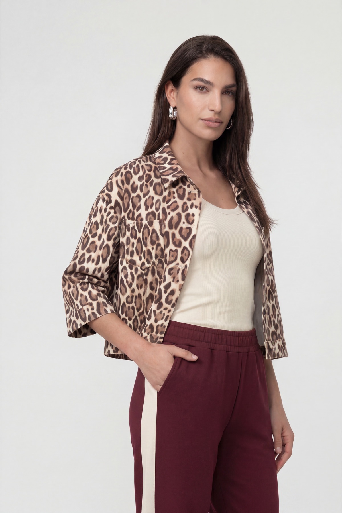 Monari Kurzjacke »Jacke Leodruck Allover« ohne Kapuze Regular fit mit Leomuster