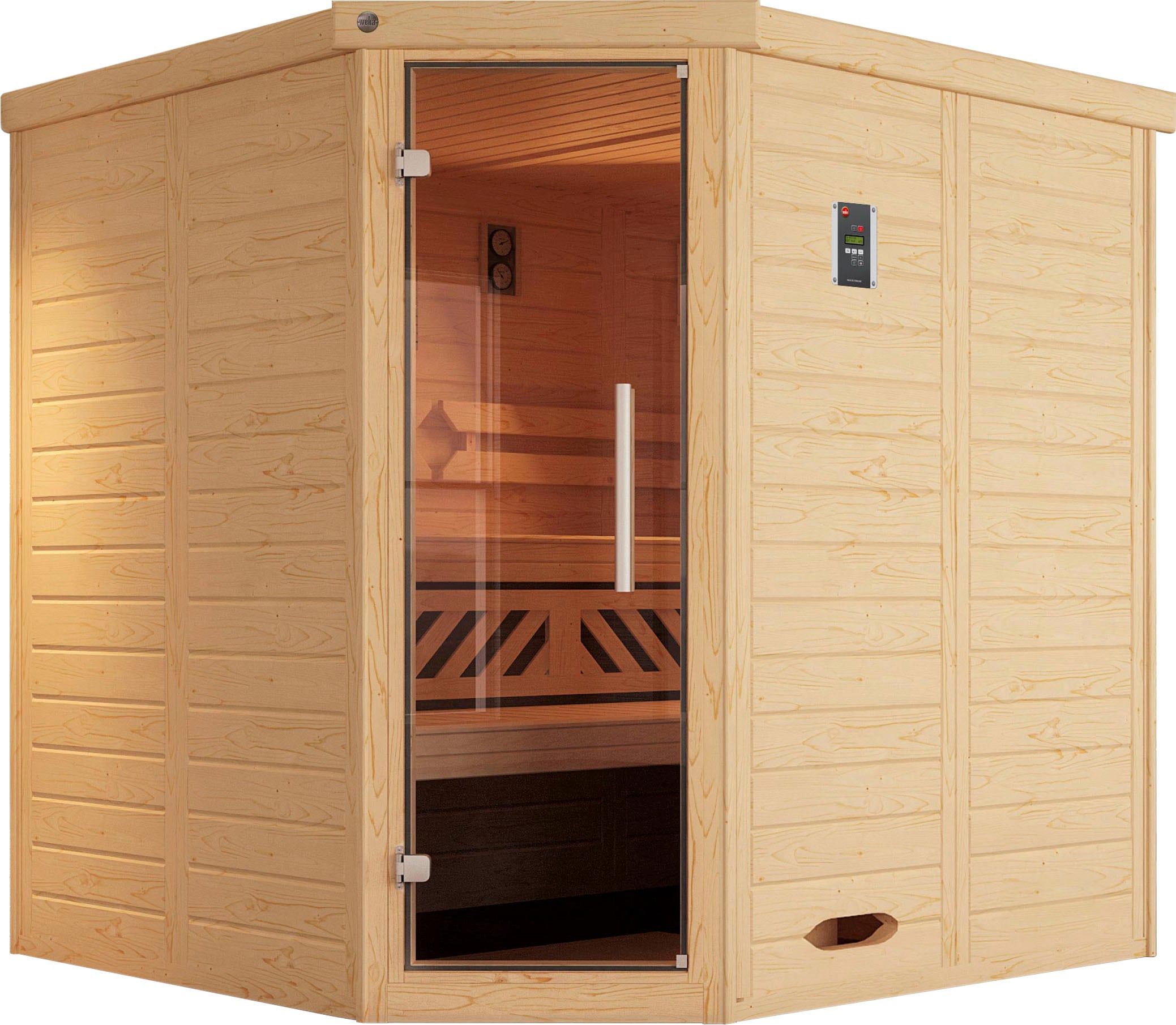 Sauna „Kemi“, (Set), 7,5 kW-Ofen mit digitaler Steuerung natur