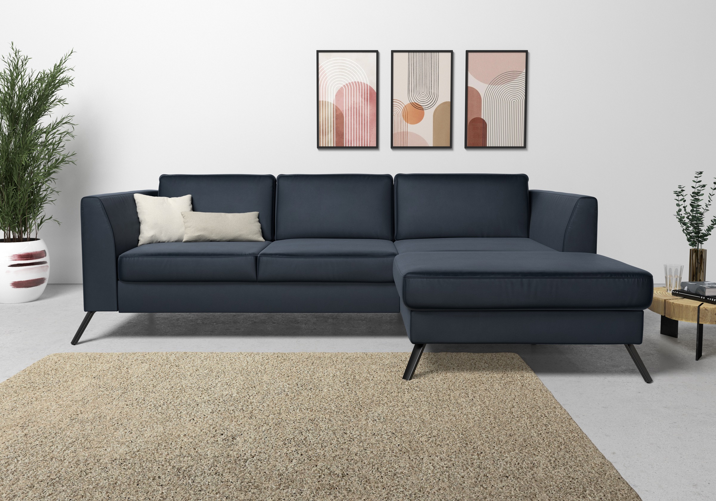 sit&more Ecksofa »Olsen L-Form«, inklusive Sitztiefenverstellung, wahlweise mit Bettfunktion, 15cm hoch