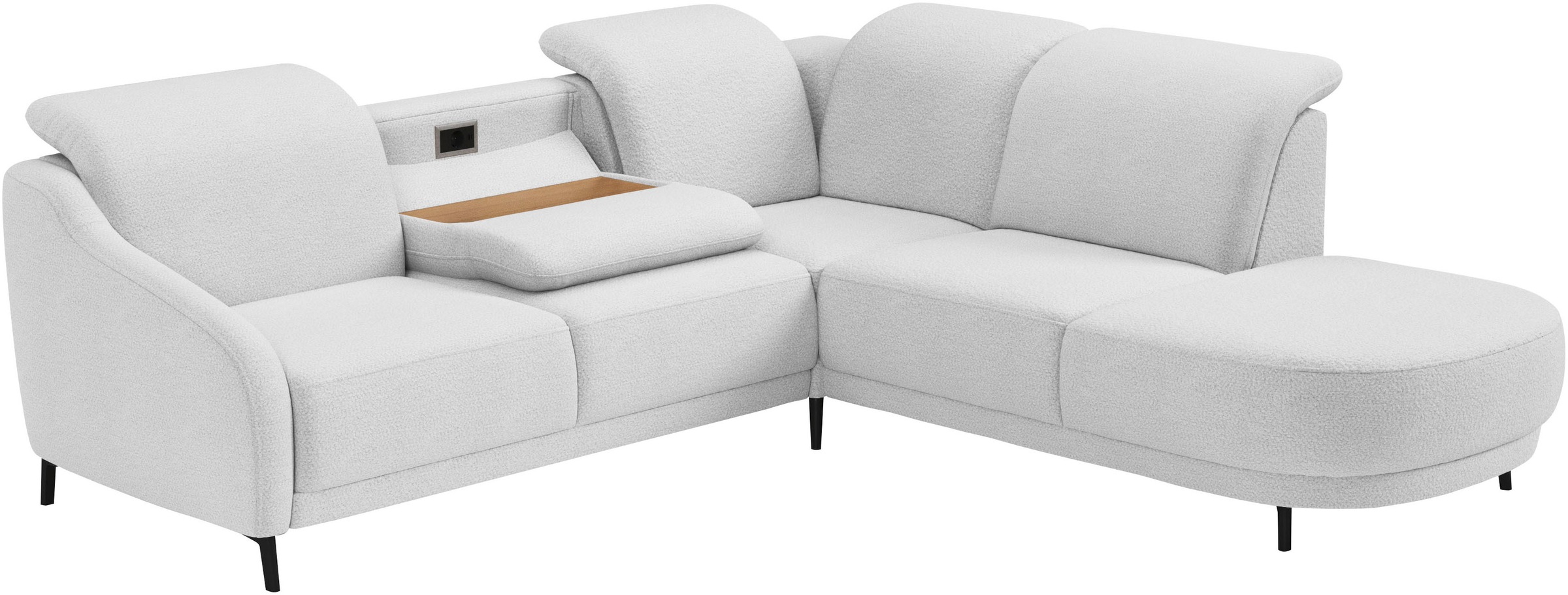 sit&more Ecksofa »Blues L-Form«, wahlweise mit Klapptisch und USB
