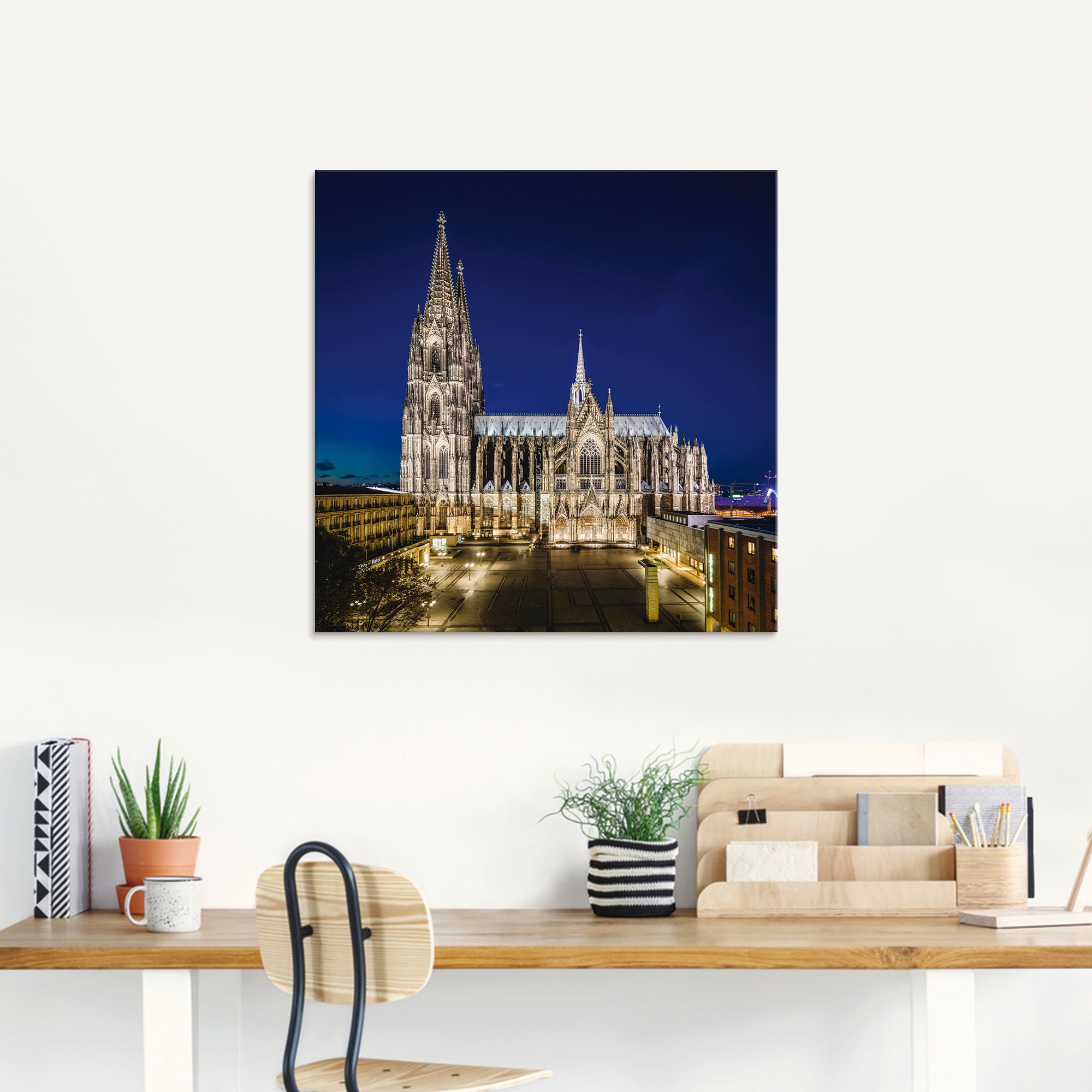 Artland Glasbild »Kölner Dom am Abend«, Gebäude, (1 St.), in verschiedenen günstig online kaufen