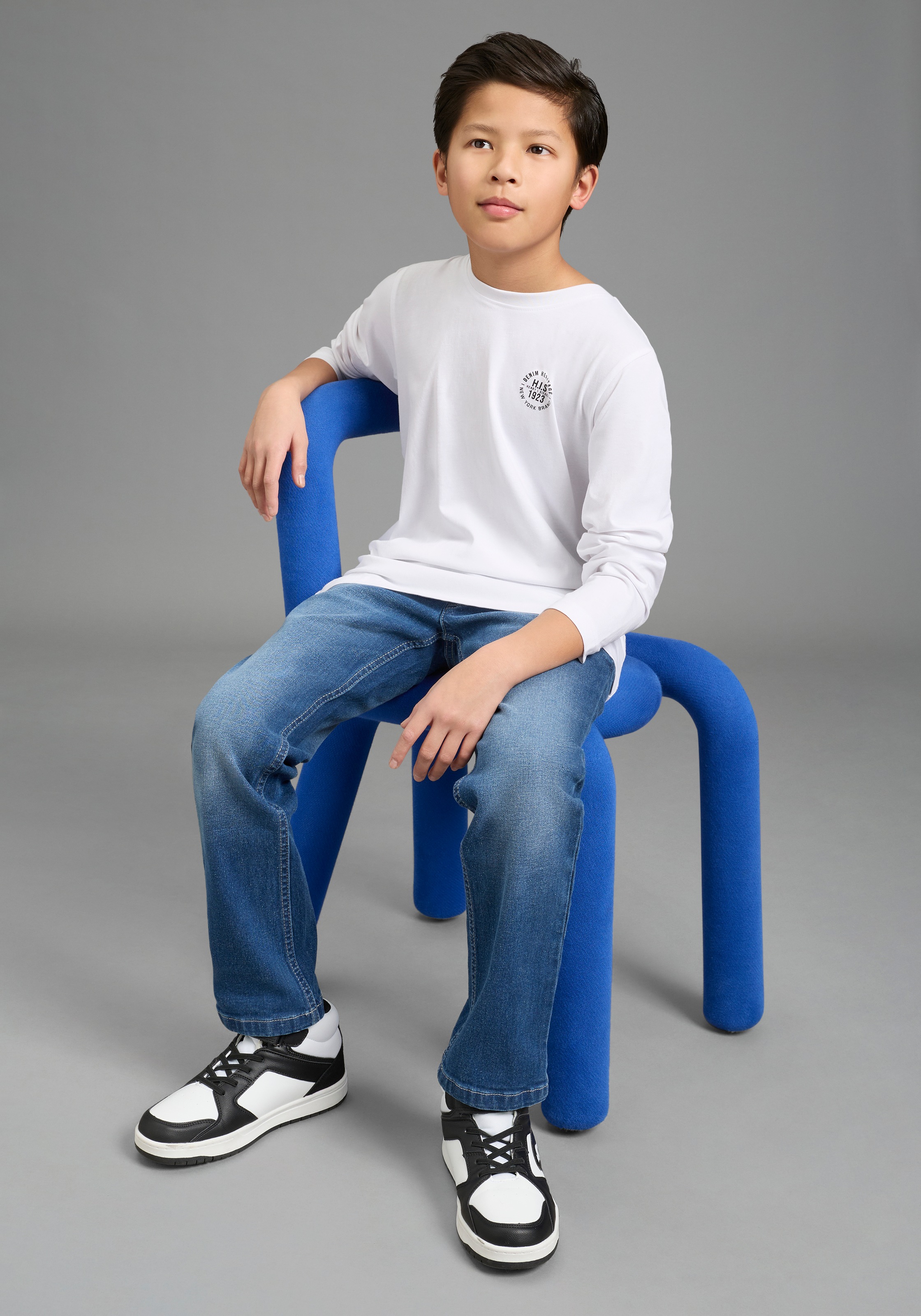 H.I.S Langarmshirt »2er Pack Shirts mit Logoprint für Jungen« Packung, 2, 2 tlg. Für TEENS. 2er Pack Shirts