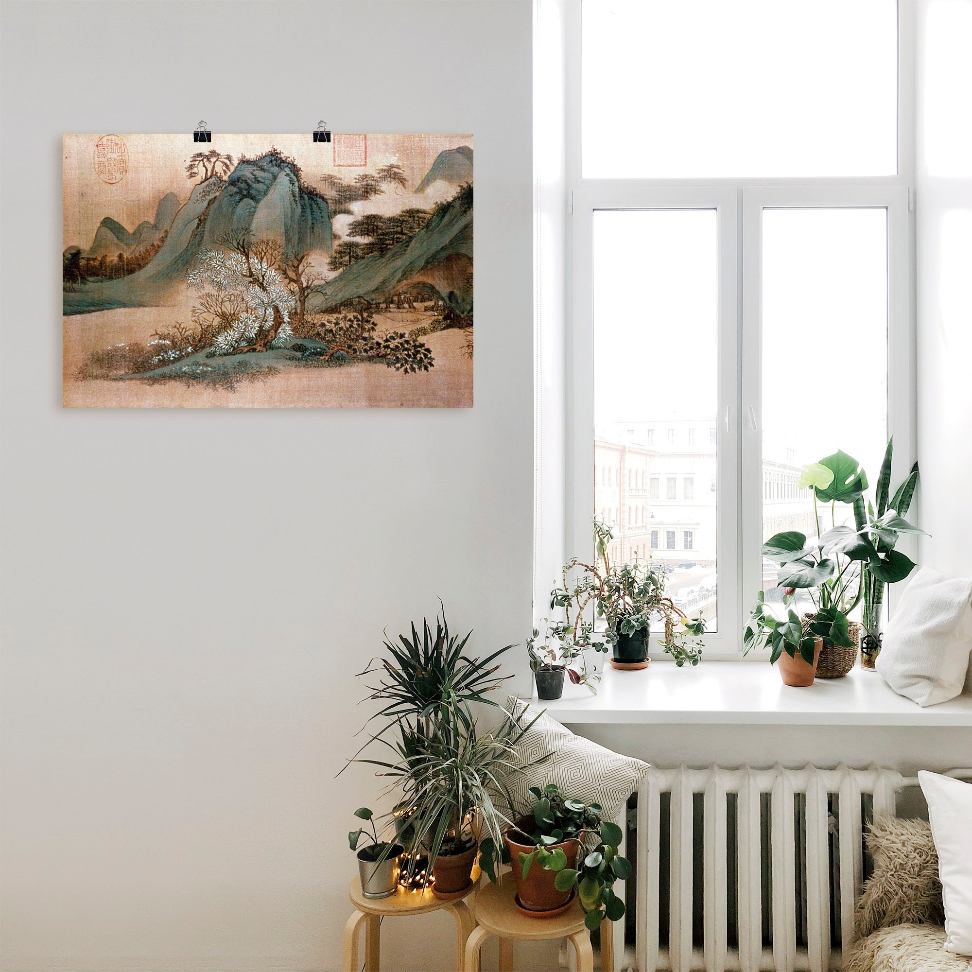 Artland Wandbild »Weiße Wolken und grüne Berge« Asien 1 Stk. tlg. als Leinw günstig online kaufen