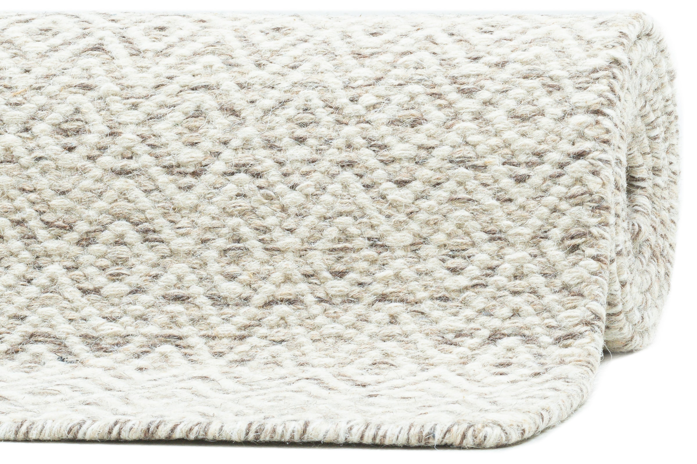 my home Wollteppich »Daoulas«, rechteckig, 10 mm Höhe, Handweb Teppich, reine Wolle, modernes Rauten Muster, Scandi Design