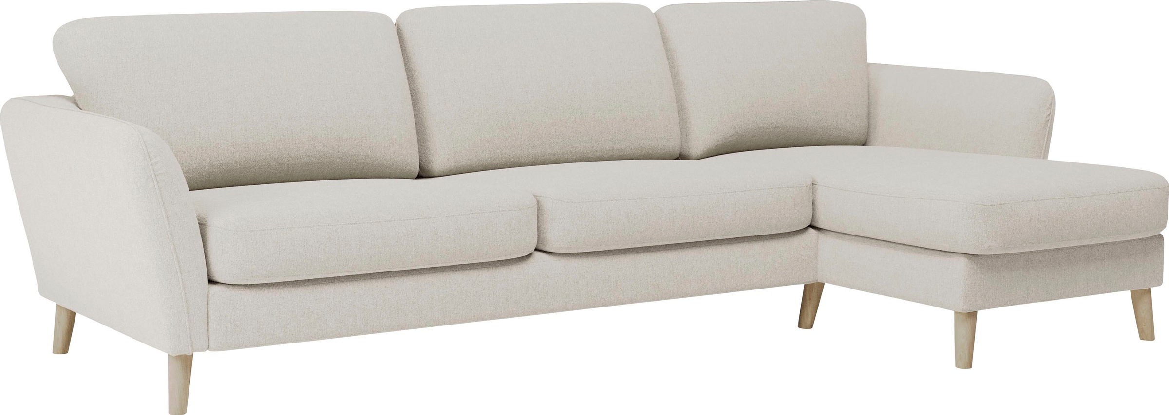 Home affaire Ecksofa »MARSEILLE (279/152cm),L-Form, Rec. rechts/links«, Massivholzbeine aus Eiche, in verschieden Bezügen und Farbvarianten