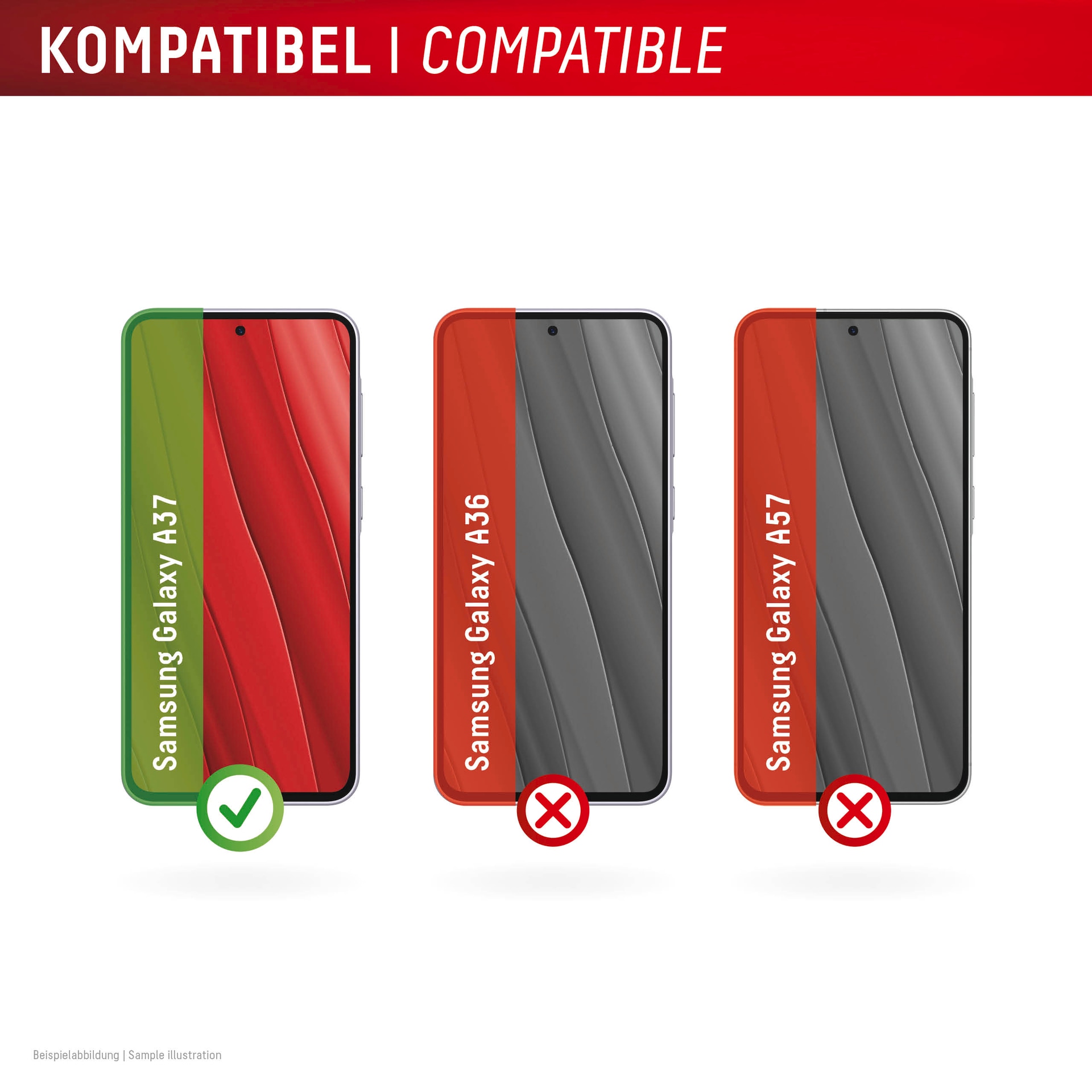 Displex Displayschutzglas »Real Glass Screen Protector mit EASY-ON MountMaster« für Samsung Galaxy A37 Displayschutzfolie, Schutzfolie, Bildschirmschutz, kratz- & stoßfest