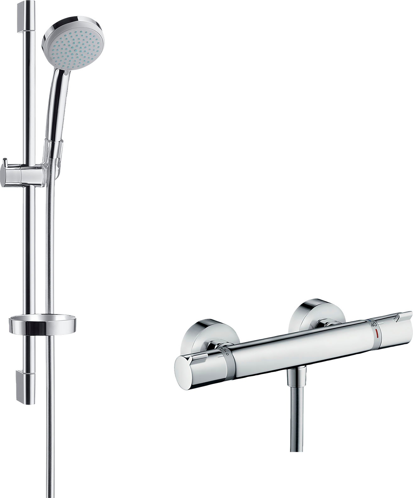 hansgrohe Duschsystem »Croma 100«, (Komplett-Set), Aufputz mit Ecostat Comf günstig online kaufen