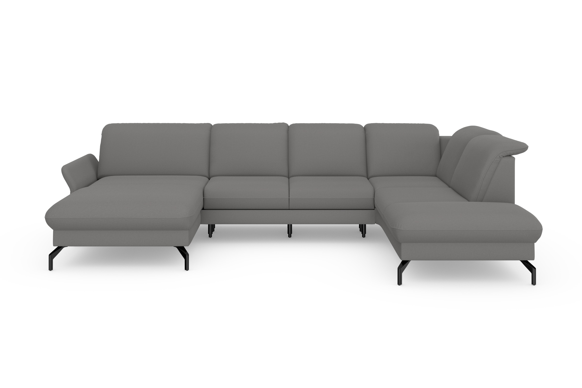 sit&more Wohnlandschaft »Fashion U-Form«, wahlweise mit Kopfteilverstellung, Vorziehsitz, motorisch, Metallfüße