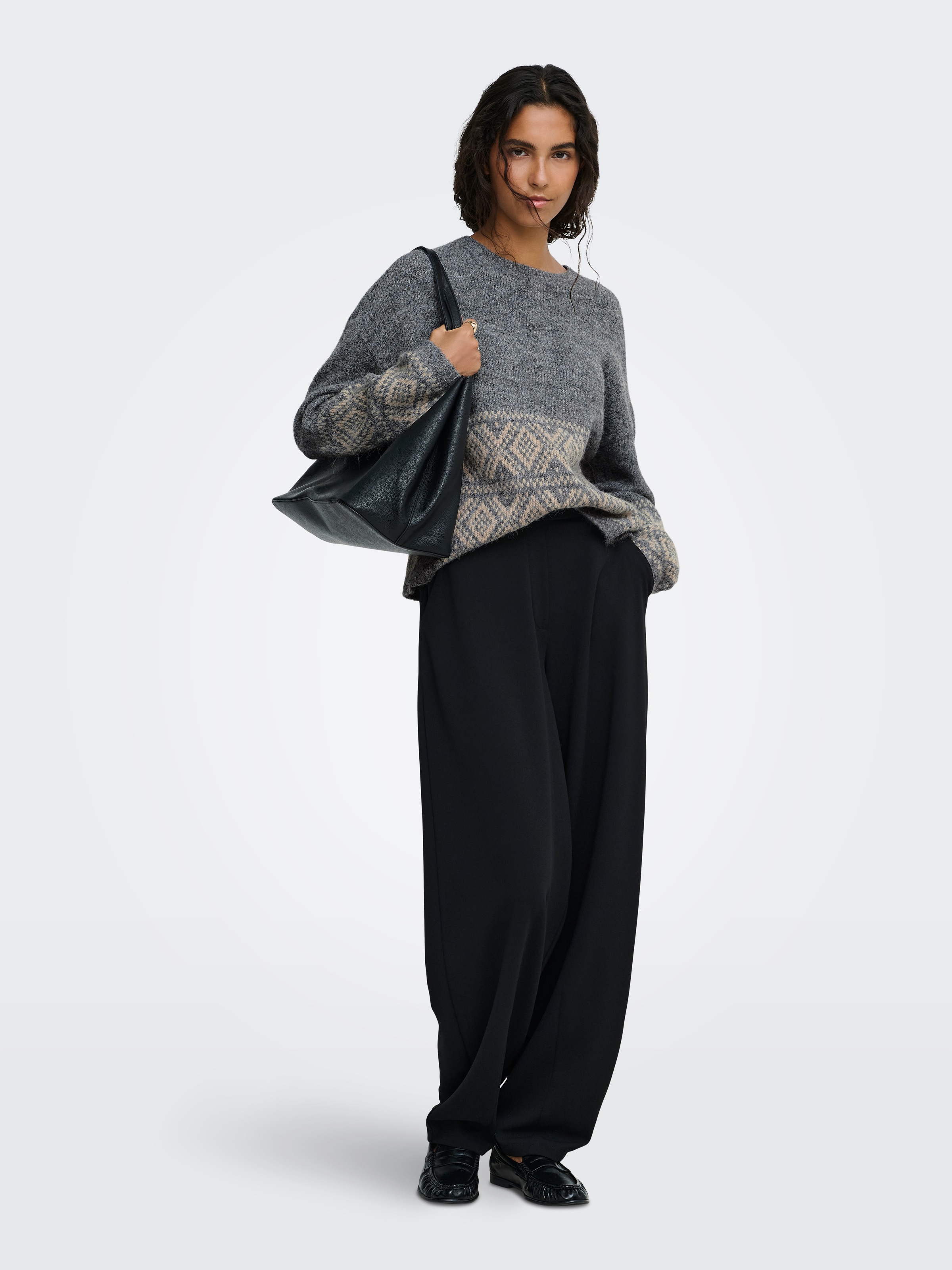JDY Strickpullover »JDYDINA L/S ON FAROE ISLAND PULLOVE KNT« Materialmix