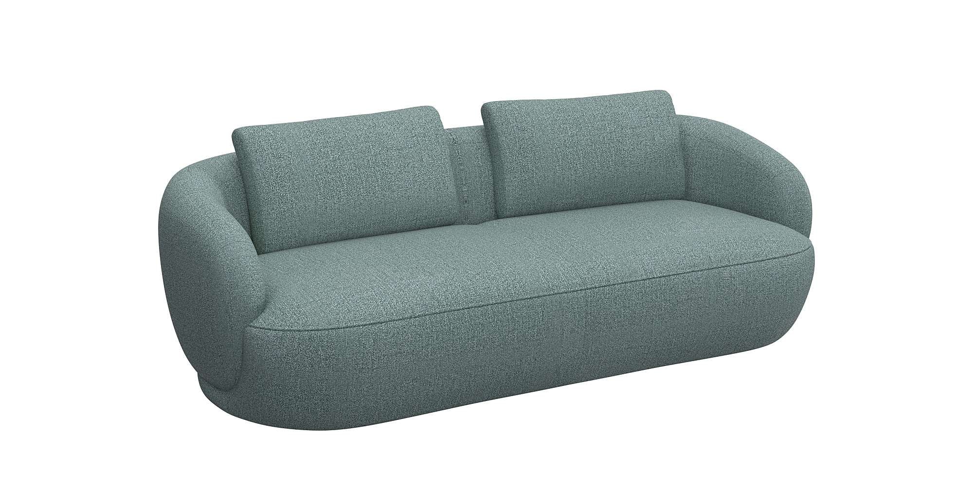 FLEXLUX 3-Sitzer »Torino, rund und bequem, Couch, Dreisitzer«, Modernes, organisches Sofa-Design, Kaltschaum, Wellenunterfederung