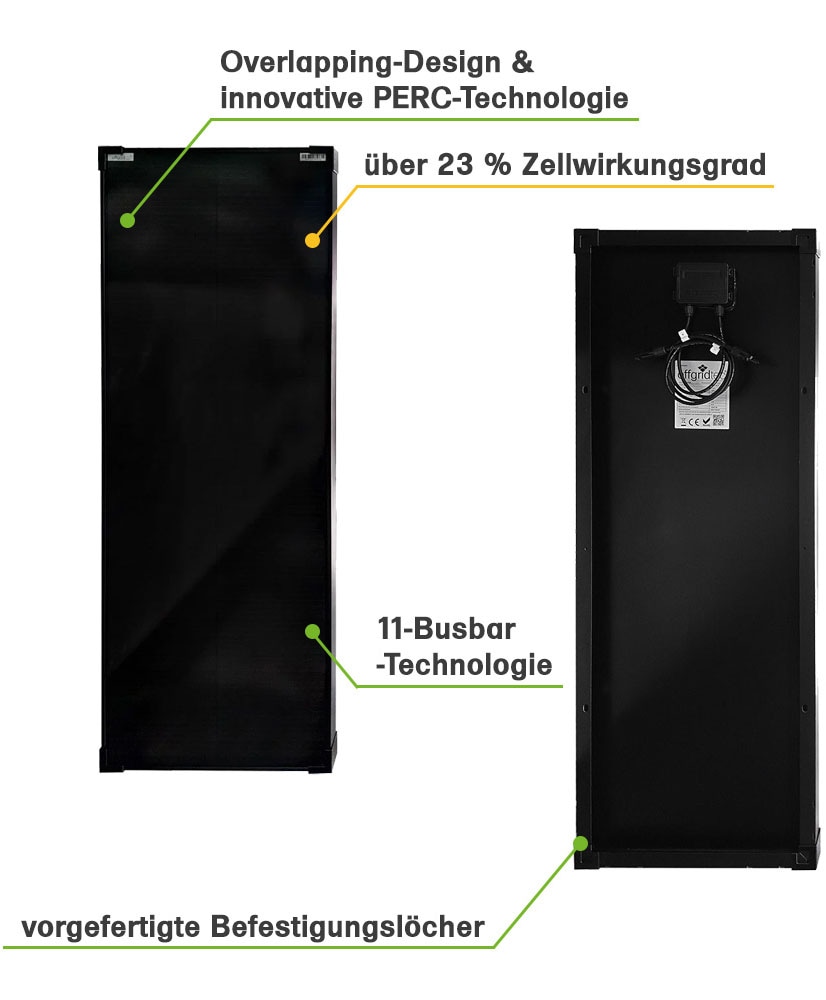 offgridtec Solarmodul »OLP 100W V2 Solarpanel 19V Schindeltechnologie PERC«, Einzigartiges Moduldesign