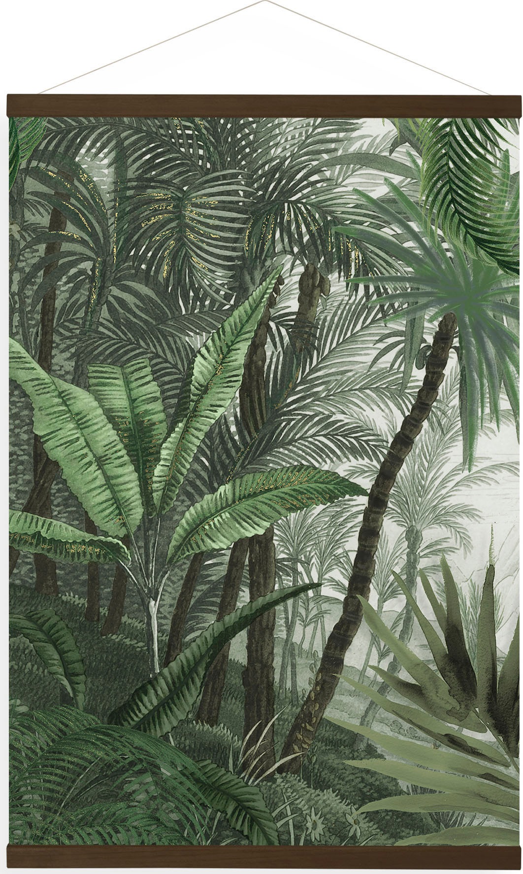 Art for the home Leinwandbild »Jungle Landschaft Grun«, (1 St.), Luxus Kakemono Leinen Wandposter 100x70cm