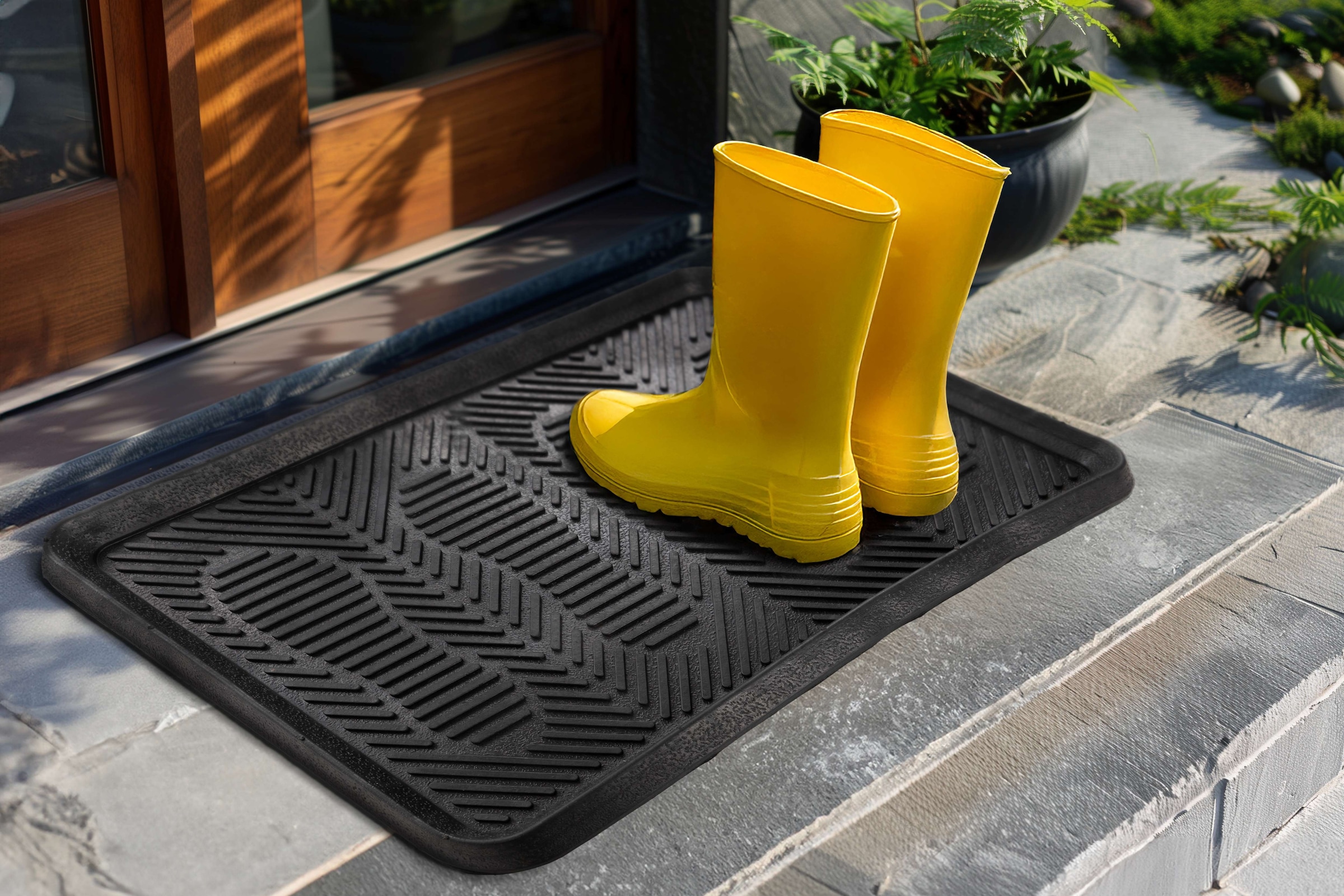 Kayoom Fußmatte »First Step 125« rechteckig 28 mm Höhe Türmatte, Eingang, Schale, Schuhablage, Plastik