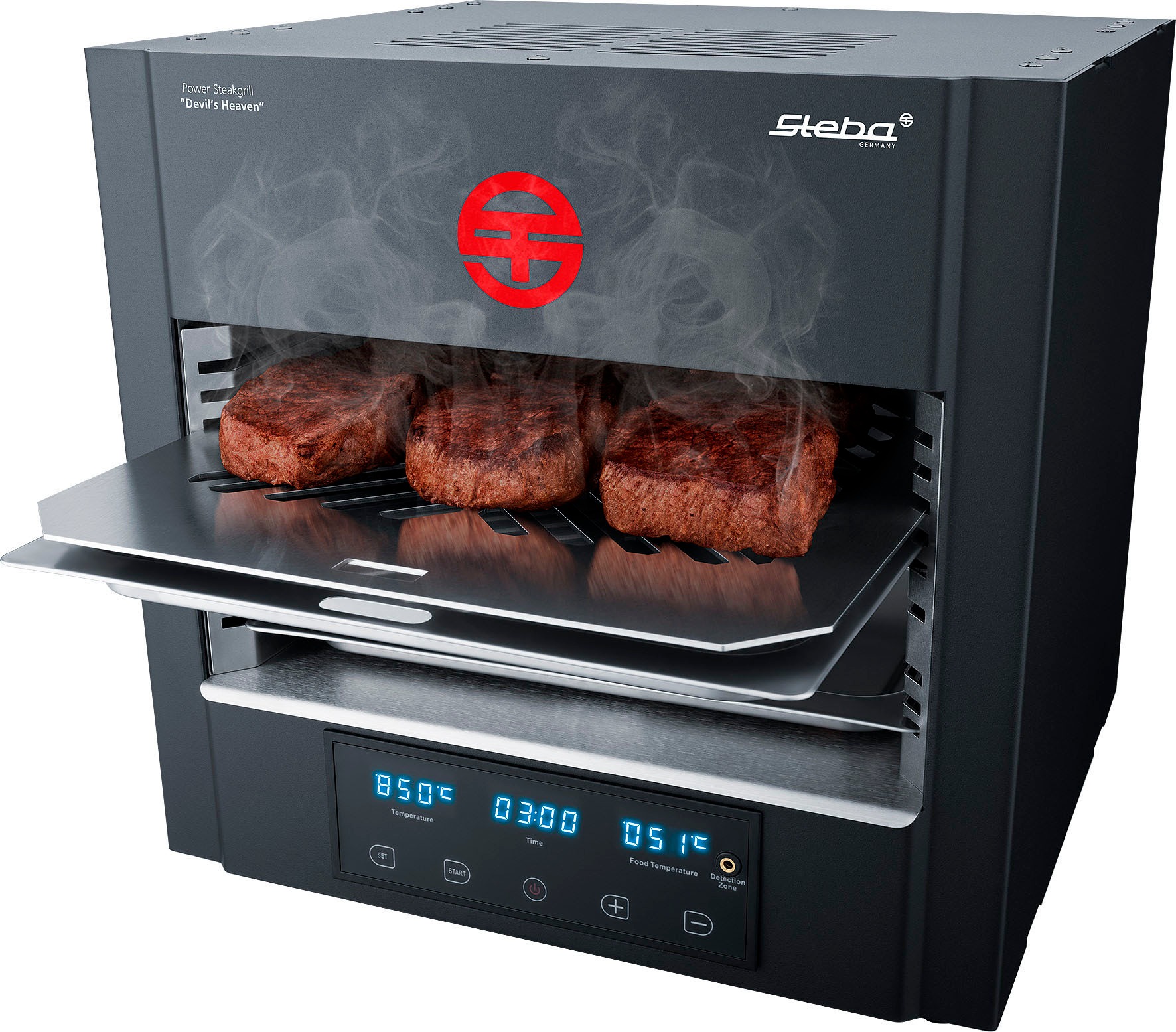 STEBA Tischgrill »PS E2600 XL DEVIL’S HEAVEN« 2600 W schwarz Cool-Touch Gehäuse