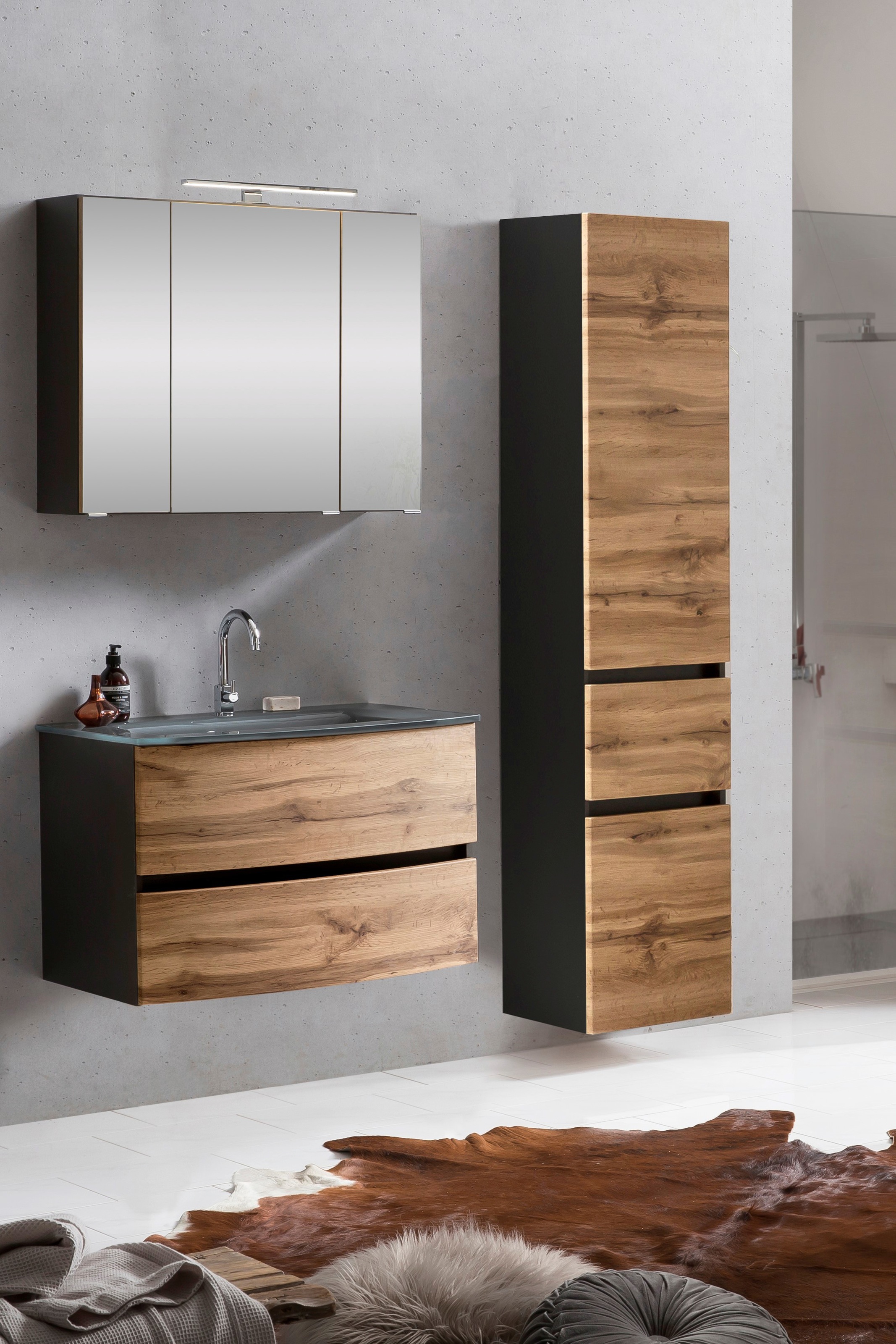 welltime Badezimmer-Set »Kaunas« Set, 3 Stk. tlg. günstig online kaufen