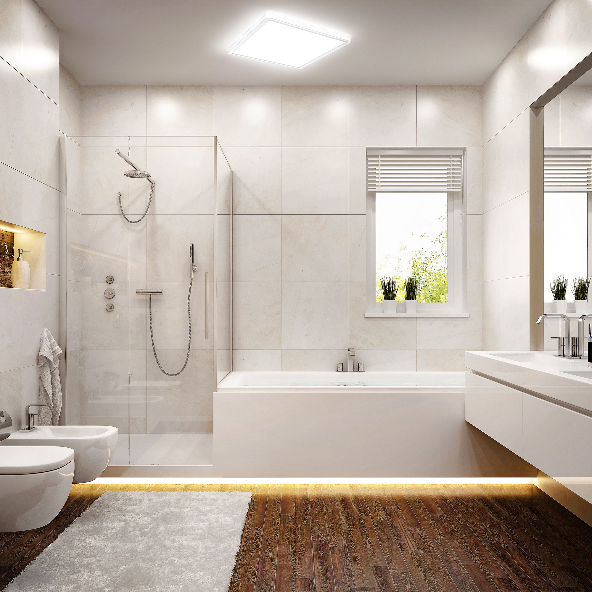 B.K.Licht LED Deckenleuchte »LED Bad-Deckenlampe, mit Backlight, Ultraflach günstig online kaufen