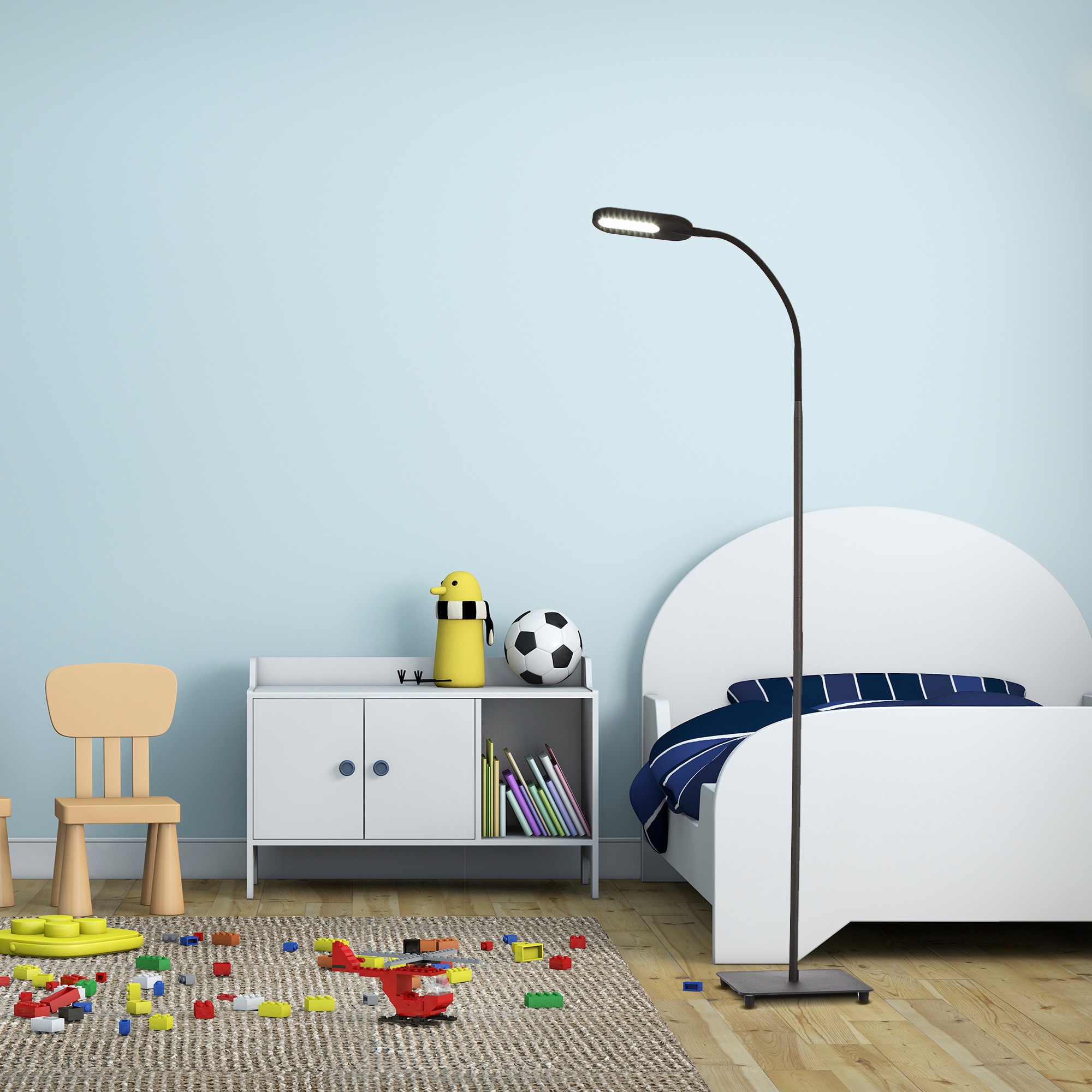 B.K.Licht LED Stehlampe, 1 x LED-Platine 8 Watt, 600lm, Farbtemperatur einstellbar 3.000K / 4.000K / 6.500K über Touchschalter 