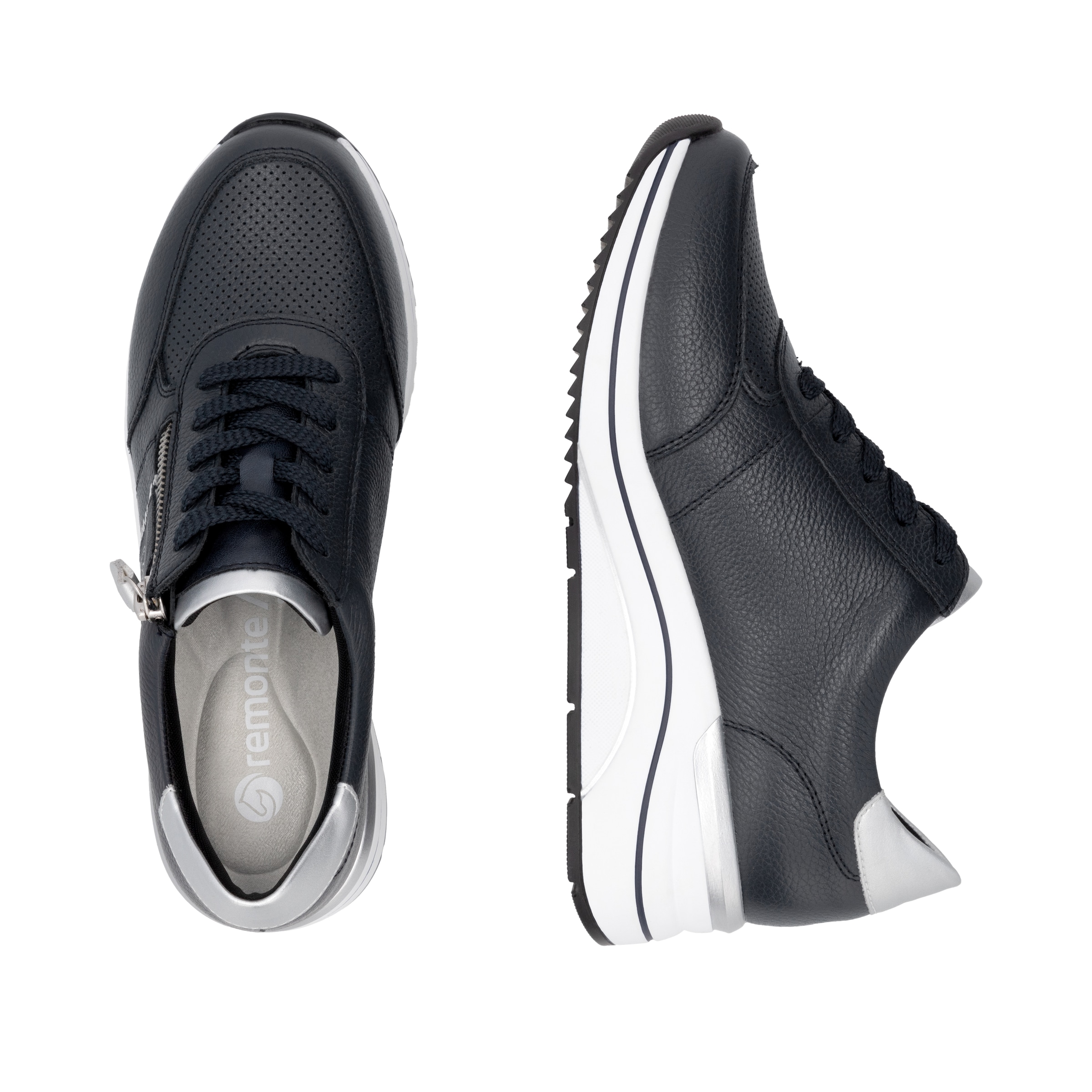 Remonte Keilsneaker  , Freizeitschuh, Halbschuh, Schnürschuh mit Metallic-Kontrastbesätzen