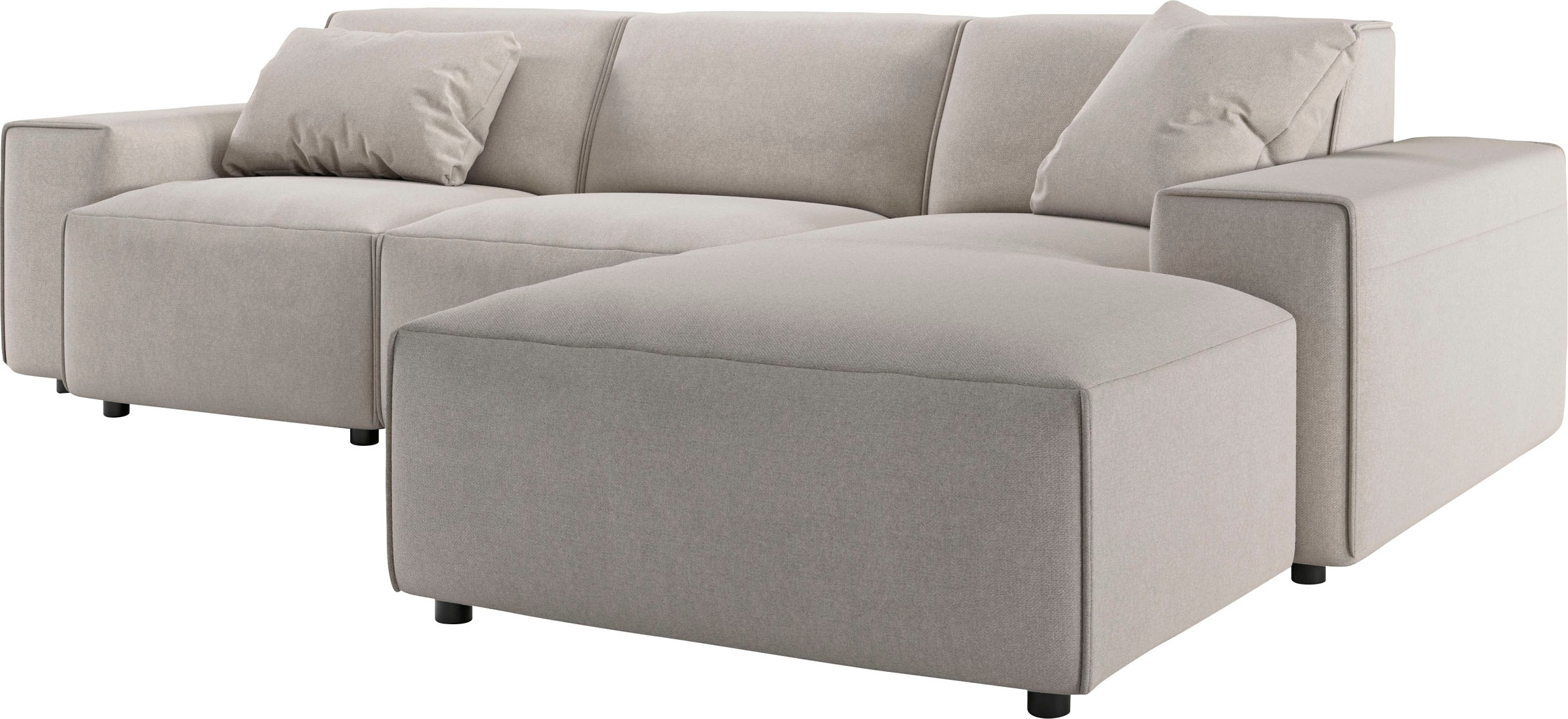andas Ecksofa »Glimminge L-Form auch in Breitcord, Feincord + Easy care-Bezug,«, Breite 264, Zierkissen