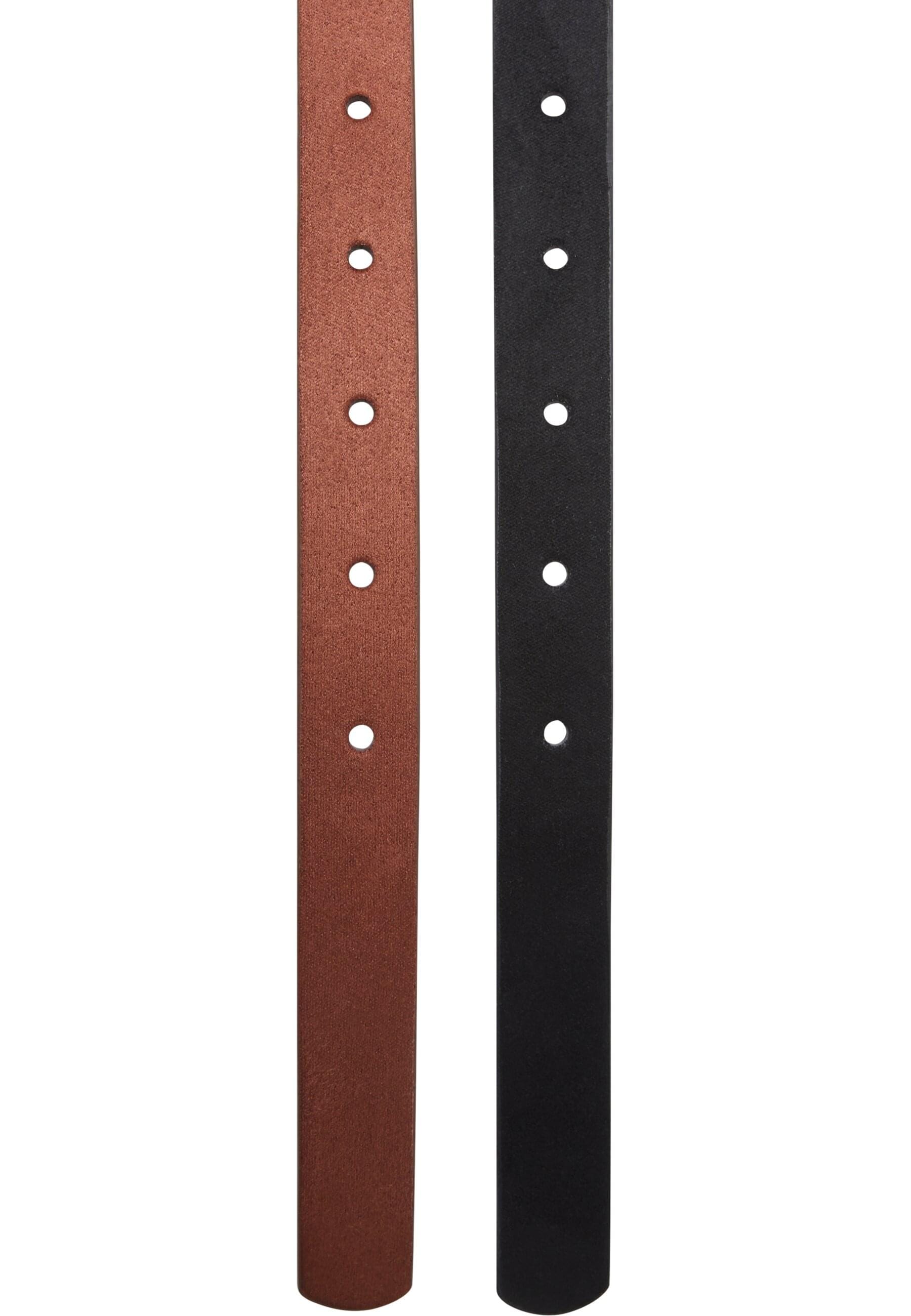 URBAN CLASSICS Synthetikgürtel »Urban Classics Slim Synthetic Velour Leather Belt 2-Pack«