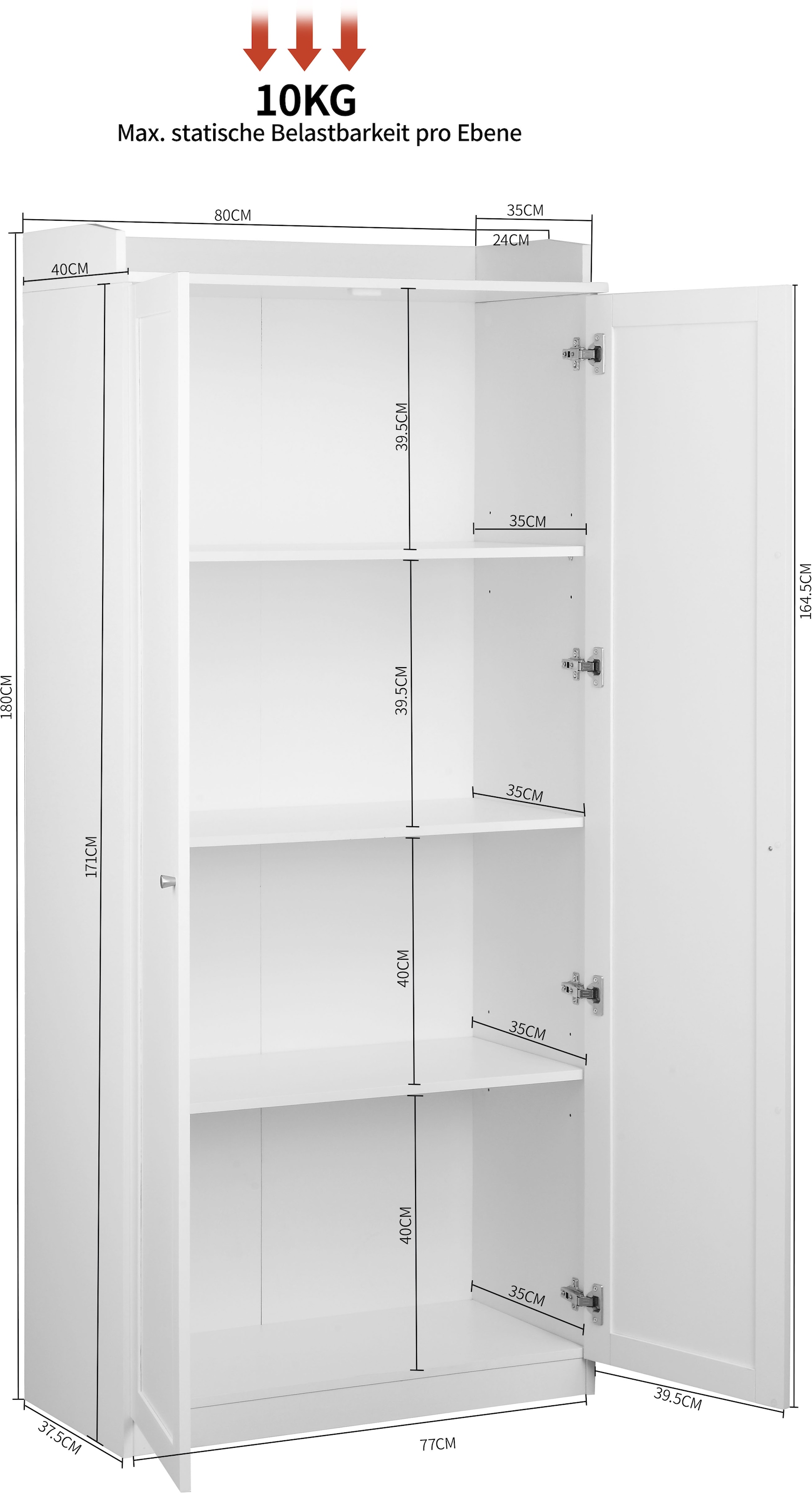Home affaire Aktenschrank »Aalborg«, (im Landhausstil), 4 Fächer mit Ordnerhöhe, umrandete Ablagefläche, Höhe 180 cm
