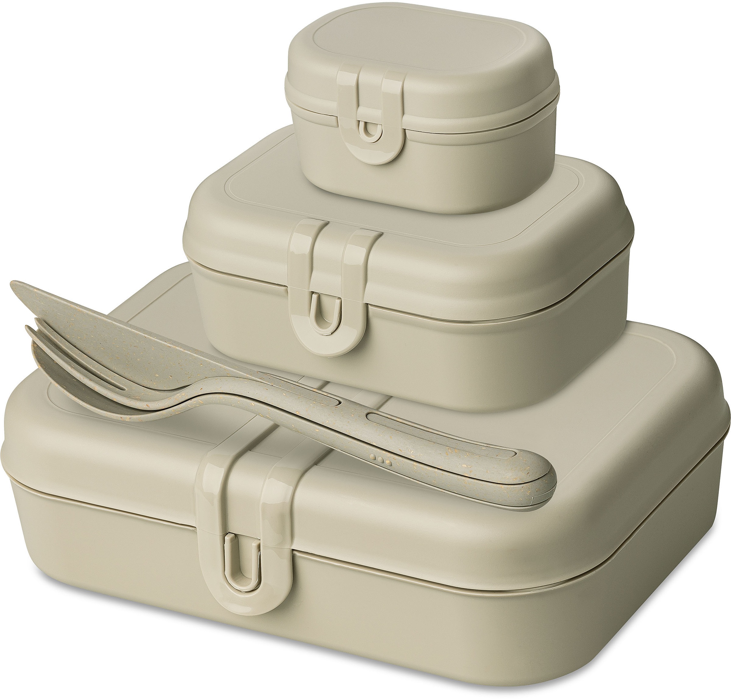 KOZIOL Lunchbox, (Set, 6 tlg., 3 Lunchboxen +1 Besteckset bestehend aus 1x günstig online kaufen