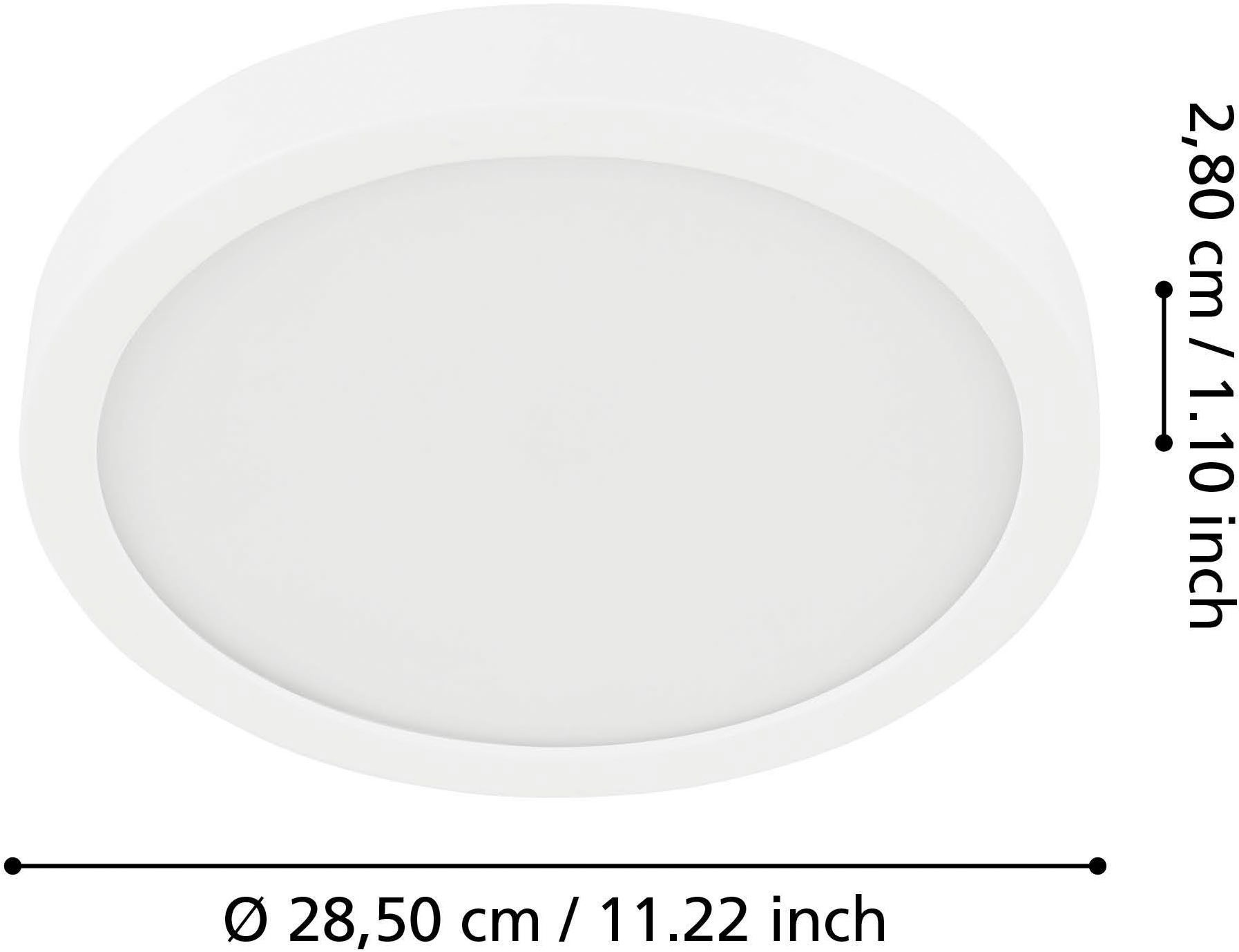 EGLO Aufbauleuchte »Fueva 5 Deckenlampe, Wohnzimmerlampe, Stahl und Kunststoff, Lampe« LED-Modul 1 Stk. Neutralweiß Ø 28,5 cm, Aufbauleuchte, Deckenlampe in Weiß, LED Aufbaulampe