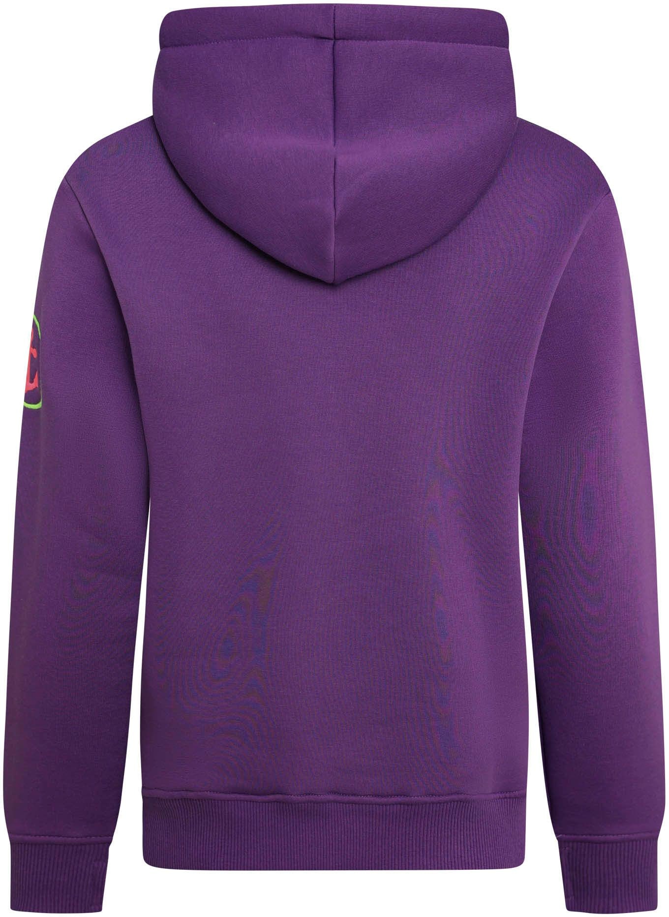 Zwillingsherz Sweat-Hoodie, mit aufgesticktem "MOIN"-Schriftzug in Neonfarben