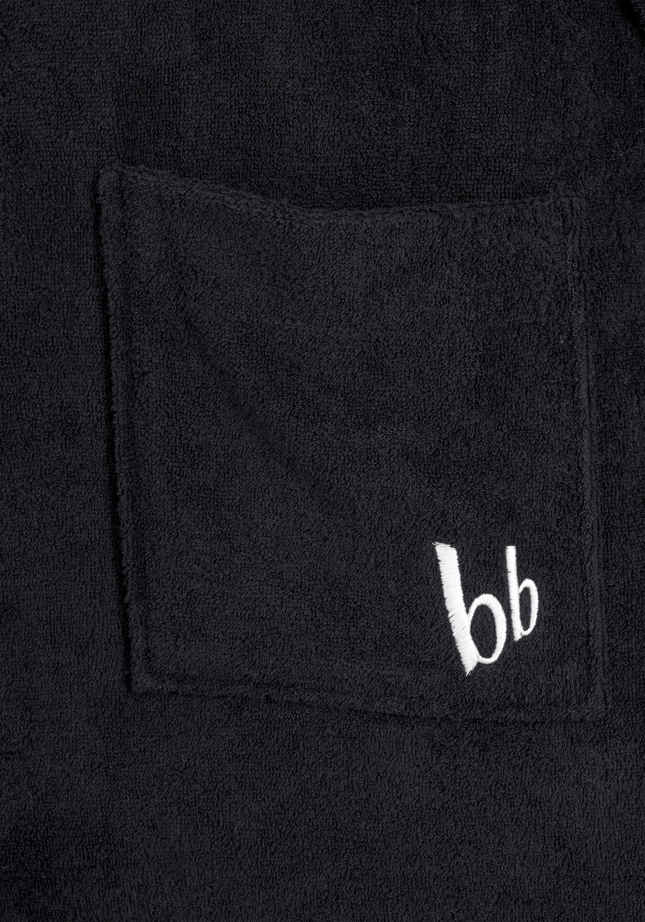 Bruno Banani Unisex-Bademantel »Robby, ideal für Sauna & Spa, Hotelbademantel, Morgenmantel«, (1 St.), Damen & Herren Bademäntel, Baumwolle, mit Taschen, Reise, Sauna, S-3XL