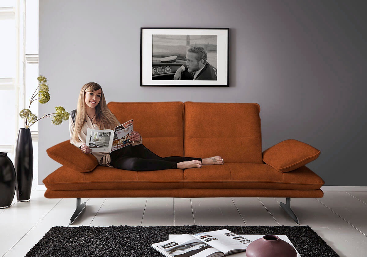 W.SCHILLIG 2-Sitzer »broadway, Designsofa mit tollem Sitzkomfort«, Sitztiefenverstellung, Kopfteil- & Seitenteilverstellung, Breite 216cm