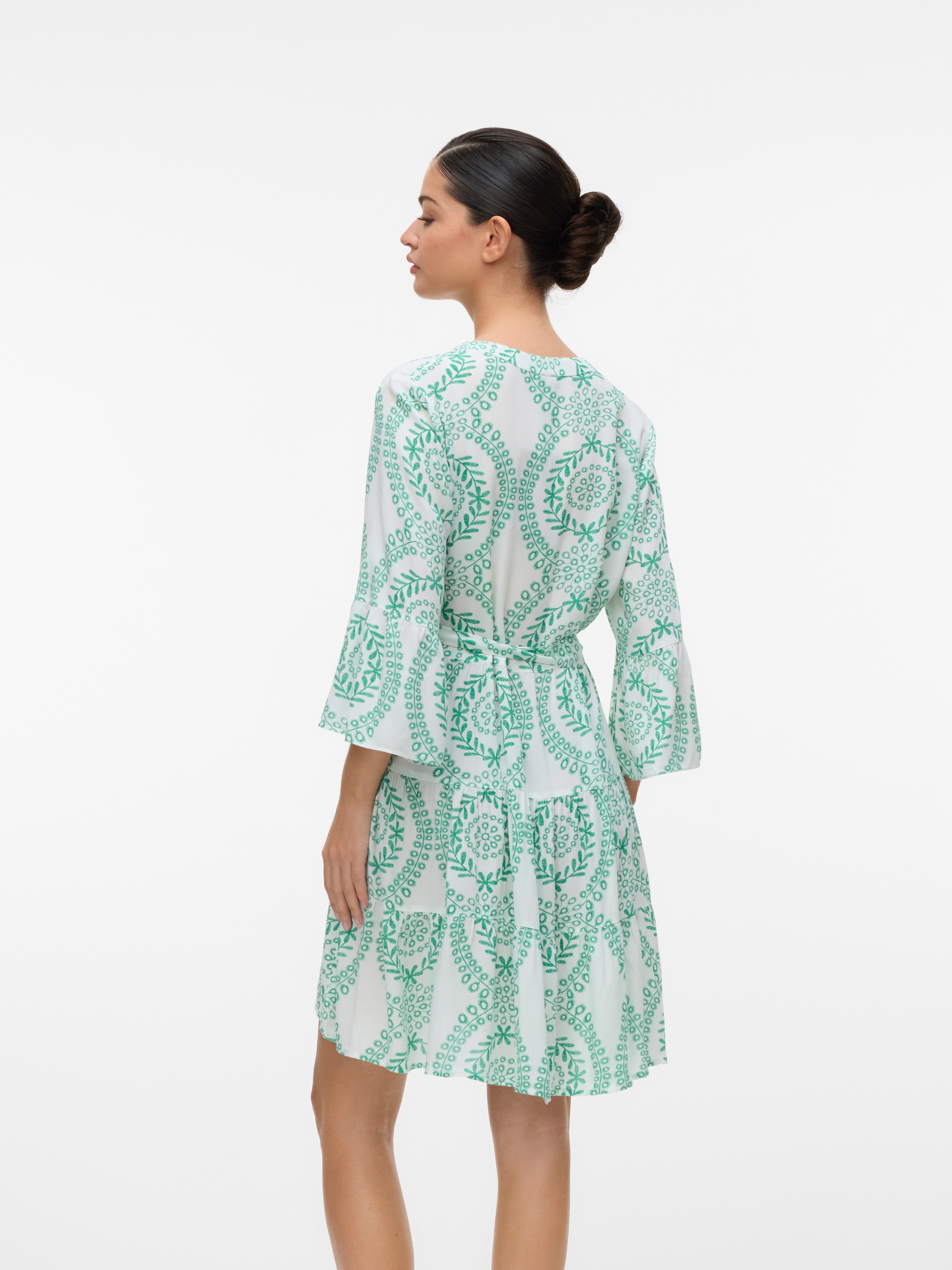 Vero Moda Tunikakleid »VMMELBA 3/4 SHORT BELT DRESS WVN GA NOOS«, Sommerkleid, mit Volant und Taillen-Bindegürtel
