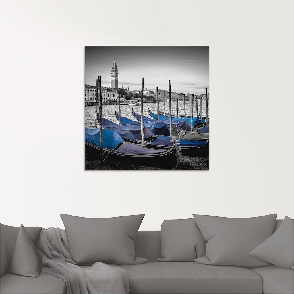 Artland Glasbild »Venedig Canal Grande & Markusturm I«, Boote & Schiffe, (1 St.)