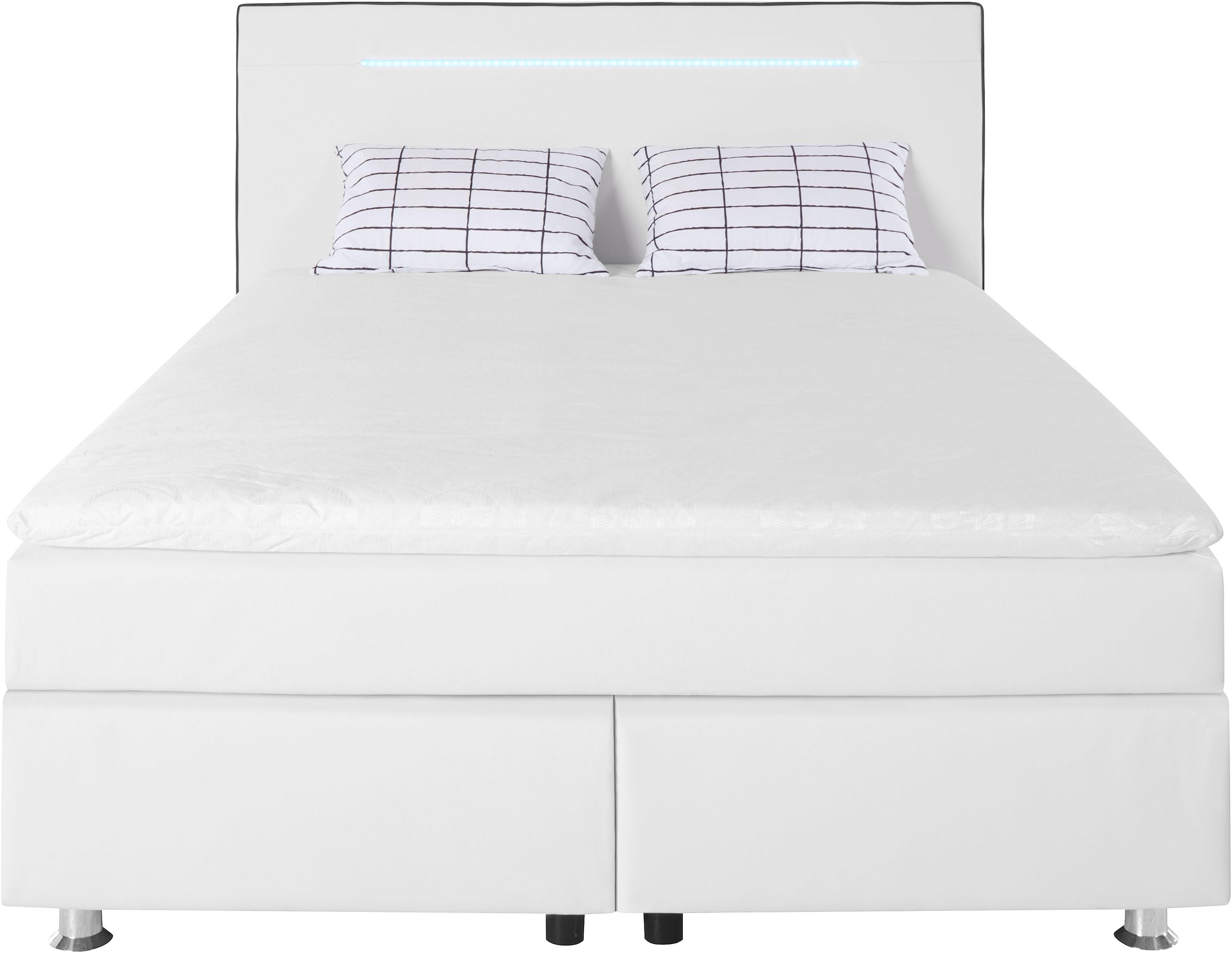 COLLECTION AB Boxspringbett, inkl. LED-Beleuchtung, Topper und Kissen