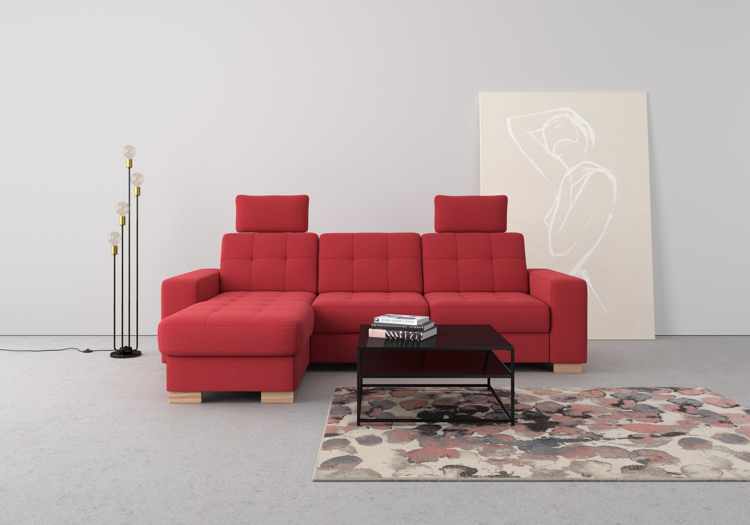 sit&more Ecksofa »Quincy L-Form«, wahlweise mit Bettfunktion und Bettkasten günstig online kaufen
