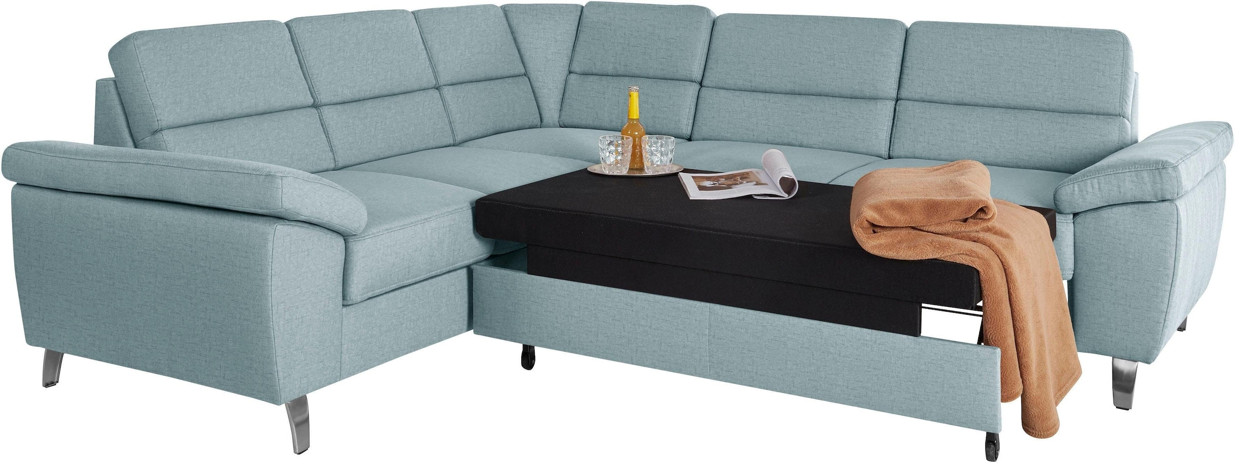 sit&more Ecksofa »Sorano L-Form«, wahlweise mit Bett- und Relaxfunktion, inkl. Bettkasten
