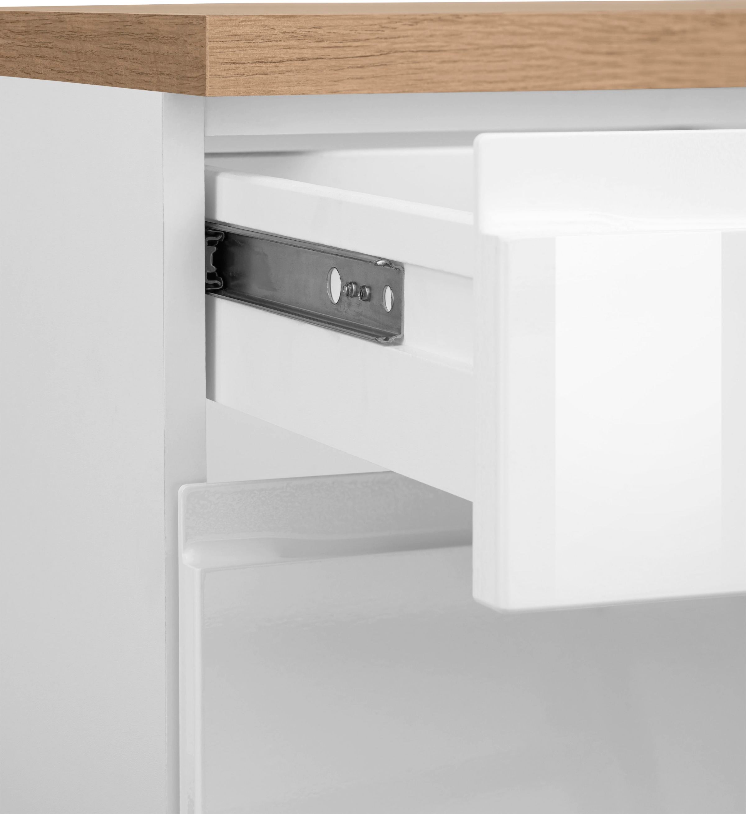 HELD MÖBEL Küchenzeile »Virginia«, Breite 390 cm, mit Glaskeramik-oder Induktionskochfeld