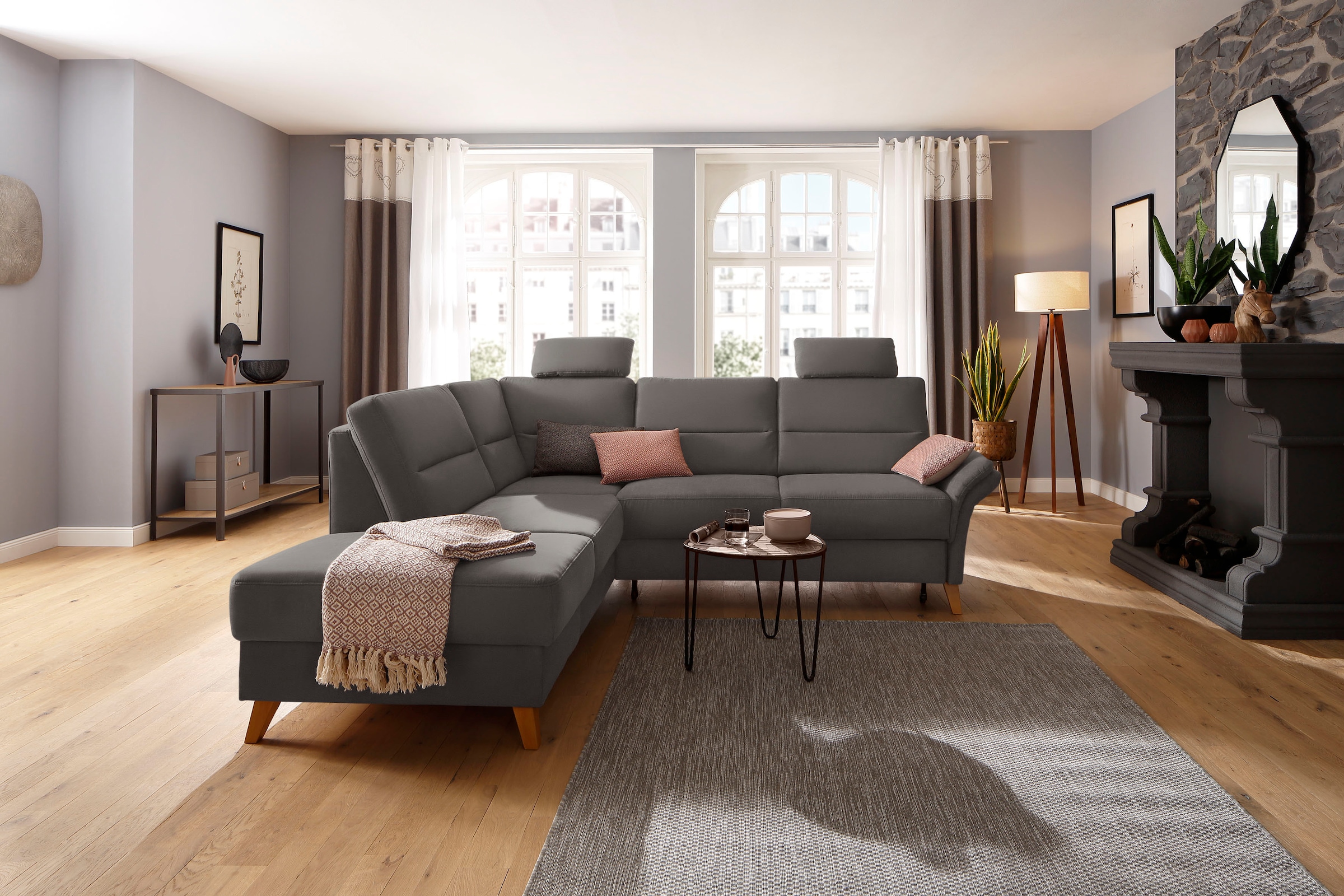 Home affaire Ecksofa »Westerland L-Form«, Federkern-Polsterung, wahlweise m günstig online kaufen