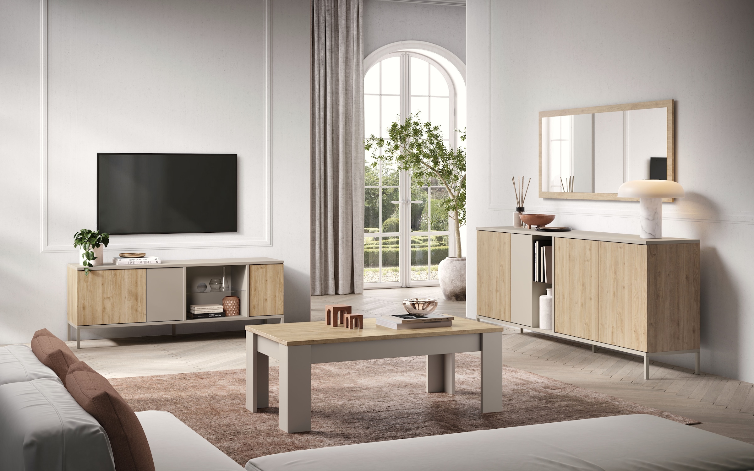 INOSIGN Lowboard »Gent Breite 160 cm, TV-Board mit 3 Türen u. 2 offenen Fächern«, TV-Möbel, TV-Kommode, TV-Schrank, Push-to-open Funktion