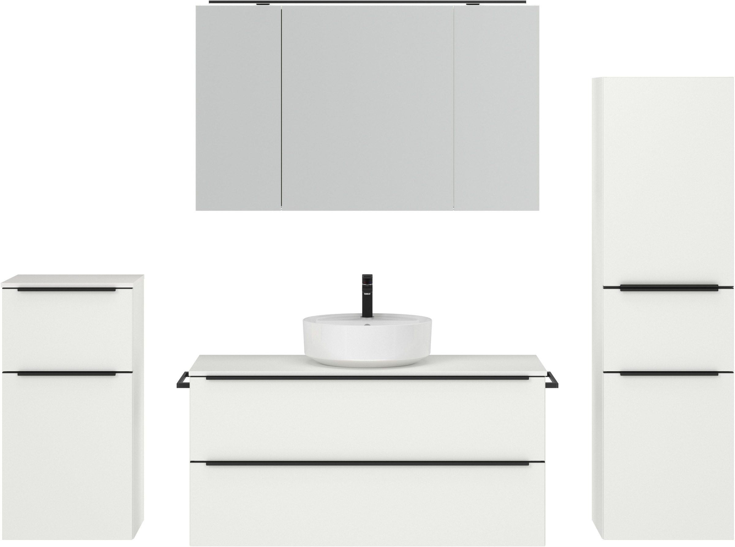 nobilia® Badmöbel-Set »Alvene« vormontiert, mit Soft-Close, 4 Stk. tlg. günstig online kaufen