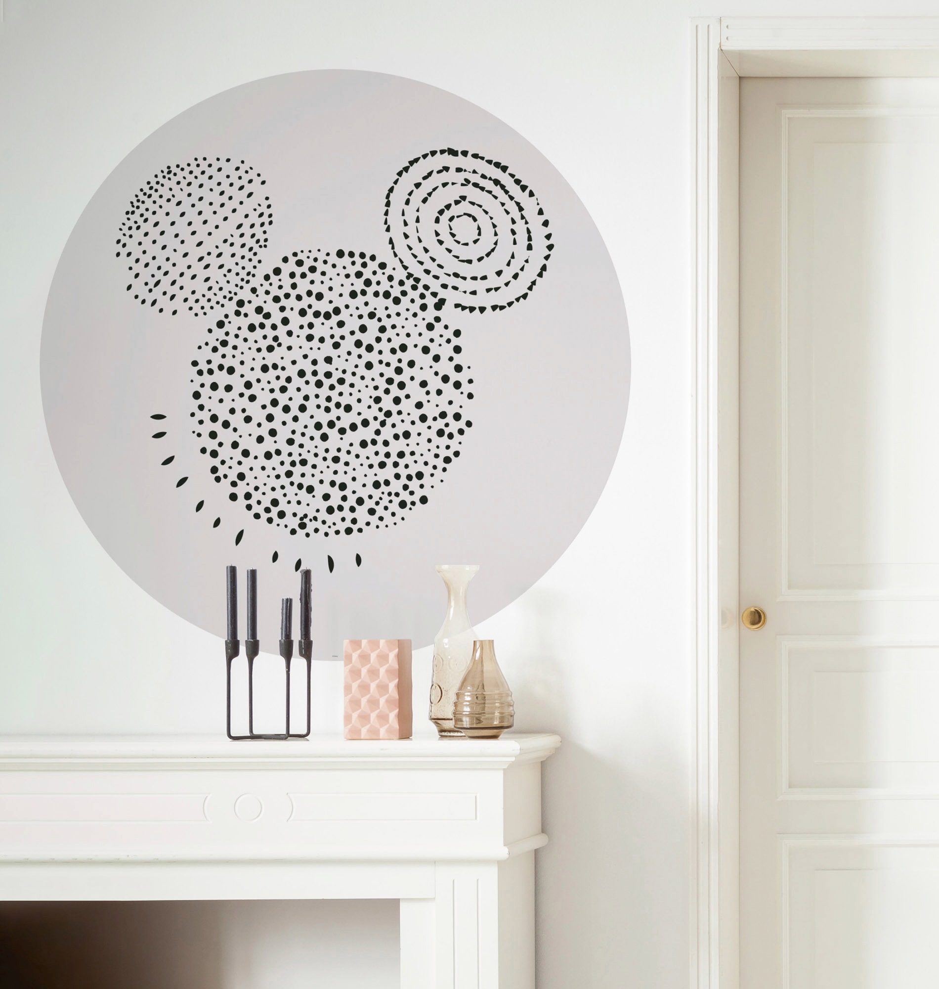 Komar Fototapete »Vlies selbstklebend - Mickey Stipple Art - Größe 125 x 125 cm«, bedruckt, Kinderzimmer