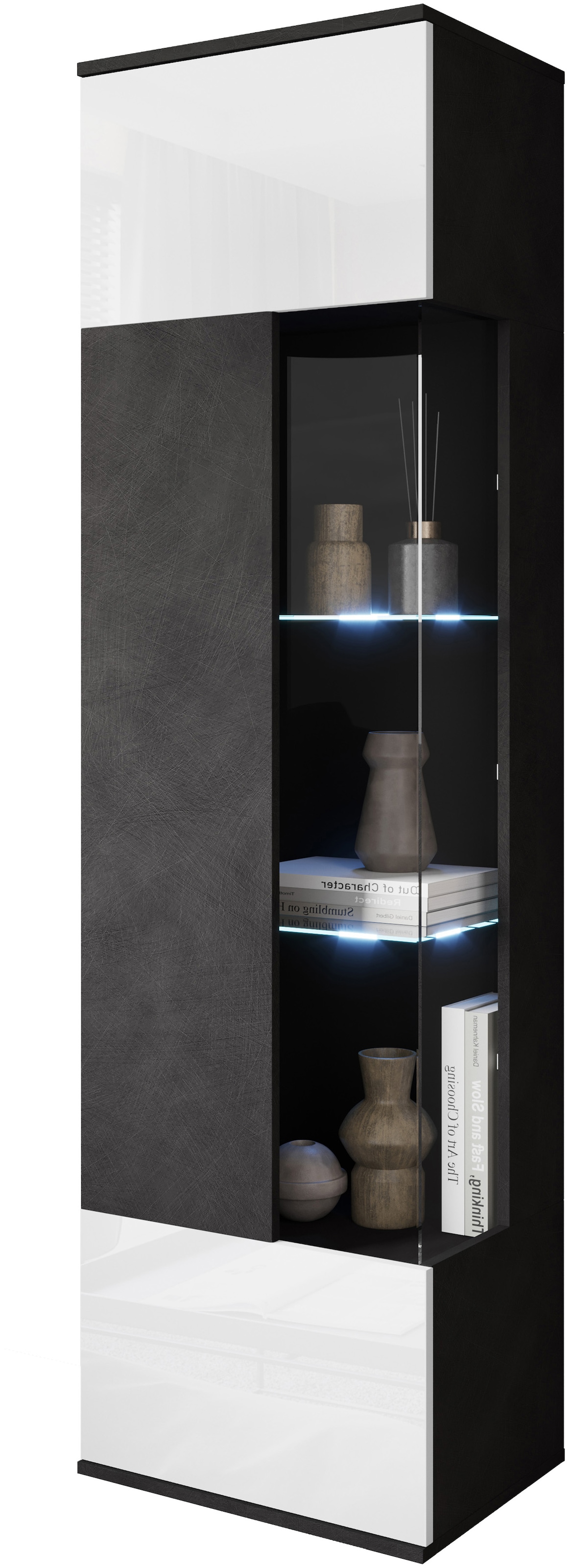 INOSIGN Vitrine »Kenia, stehend und hängend, Türanschlag wechselbar«, (1 St.), Vitrineschrank mit Glastüren 160 cm Höhe