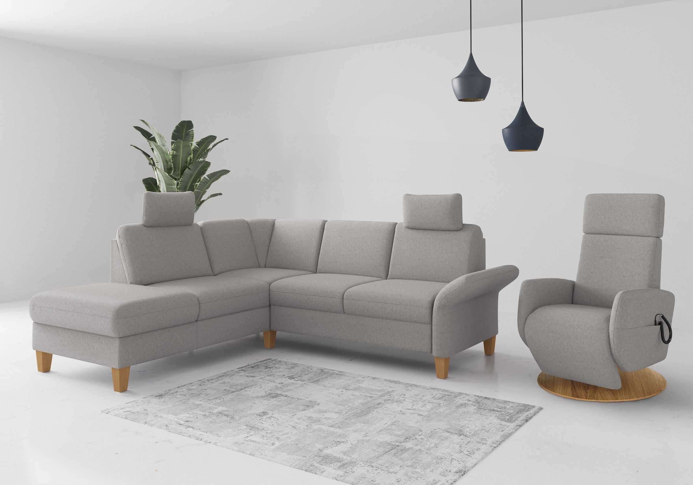 Home affaire Ecksofa »Rochelle, L-Form«, wahlweise mit Armteilverstellung, Bettfunktion und Bettkasten