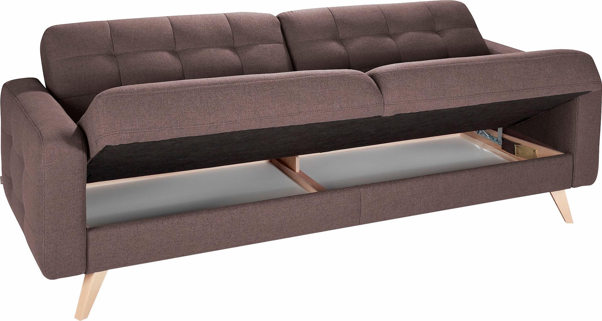 exxpo - sofa fashion 3-Sitzer »Nappa, kompakt und komfortabel, bequem, zeitloses Design, L-Form«, tolle Detailverarbeitung, mit Bettfunktion und Bettkasten